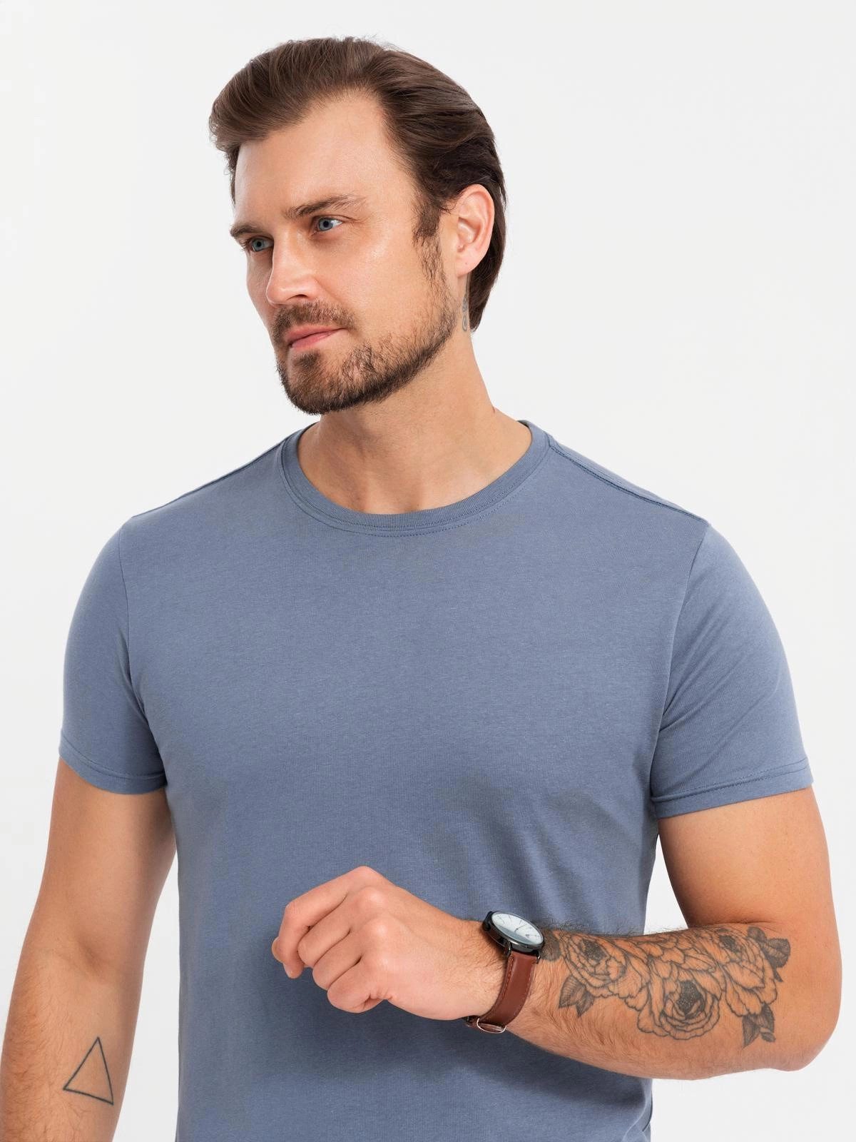 OMBRE T-Shirt BASIC T-Shirt 3erSet für Herren aus Baumwolle mit Rundhalsaus günstig online kaufen