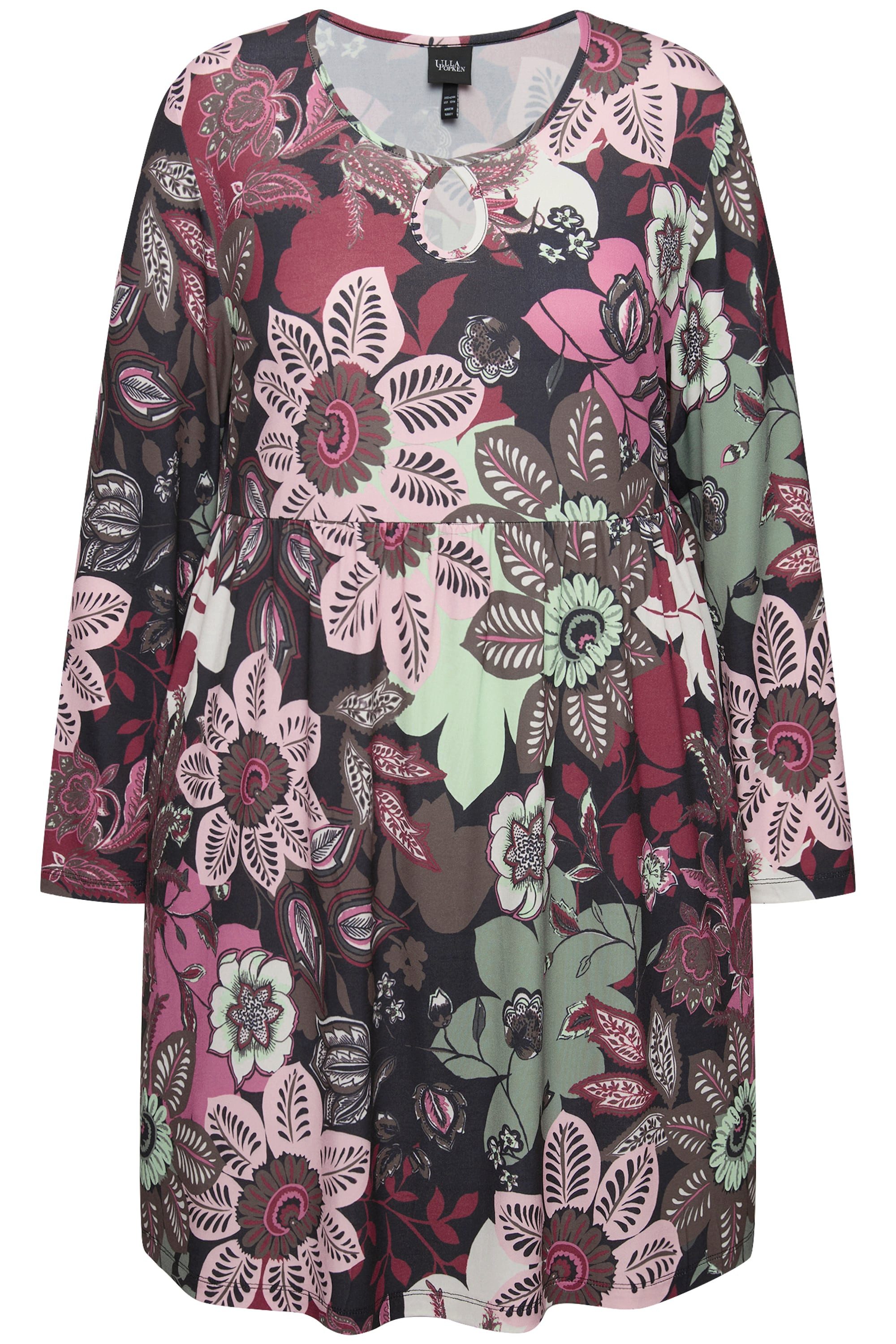 Ulla Popken Longshirt Longshirt A-Linie Rundhals günstig online kaufen