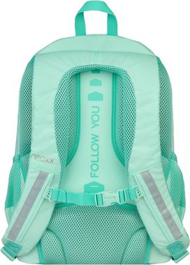 neoxx Schulrucksack Flow, Mint To Be, teilweise aus recyceltem Material