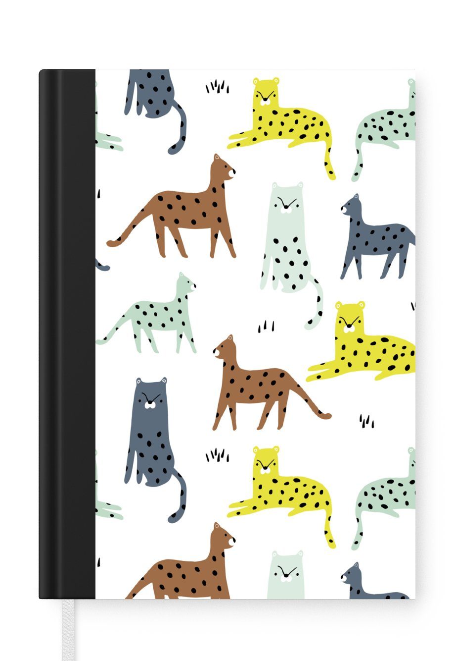 MuchoWow Notizbuch Katze - Dschungel - Farben, Journal, Merkzettel, Tagebuch, Notizheft, A5, 98 Seiten, Haushaltsbuch | Notizbücher