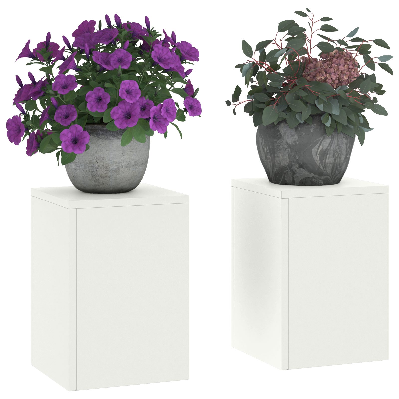 vidaXL Blumenständer Outdoor-Pflanzensäulen 2 Stk. Weiß günstig online kaufen