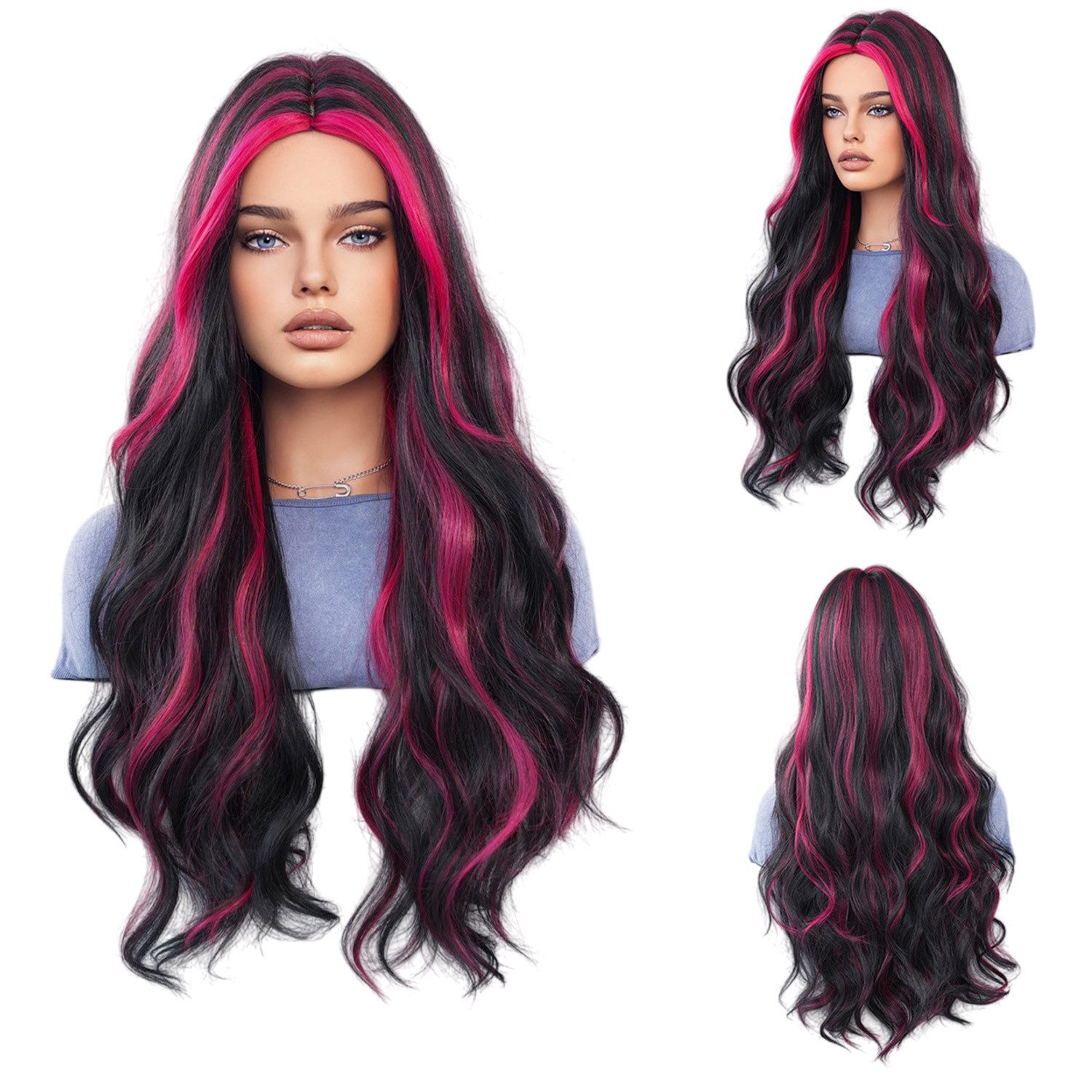 Kunsthaarperücke Kunsthaarperücke,Lange Haare Locken,Toupet,Perücken für Frauen,70cm
