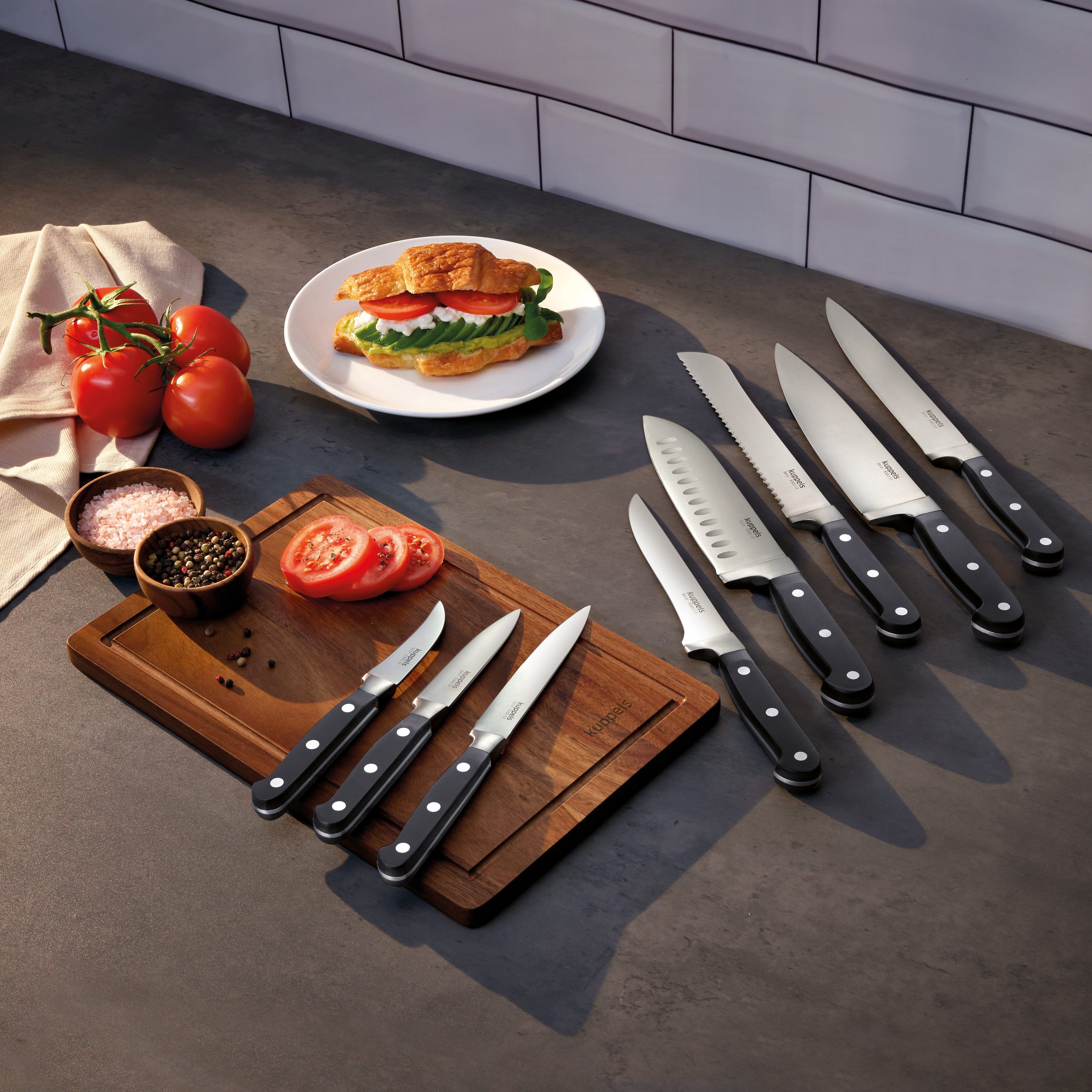 Kuppels Kochmesser SOLID, Klingenstahl, Kunststoff. Handreinigung empfohlen. Klingenlänge: 20 cm