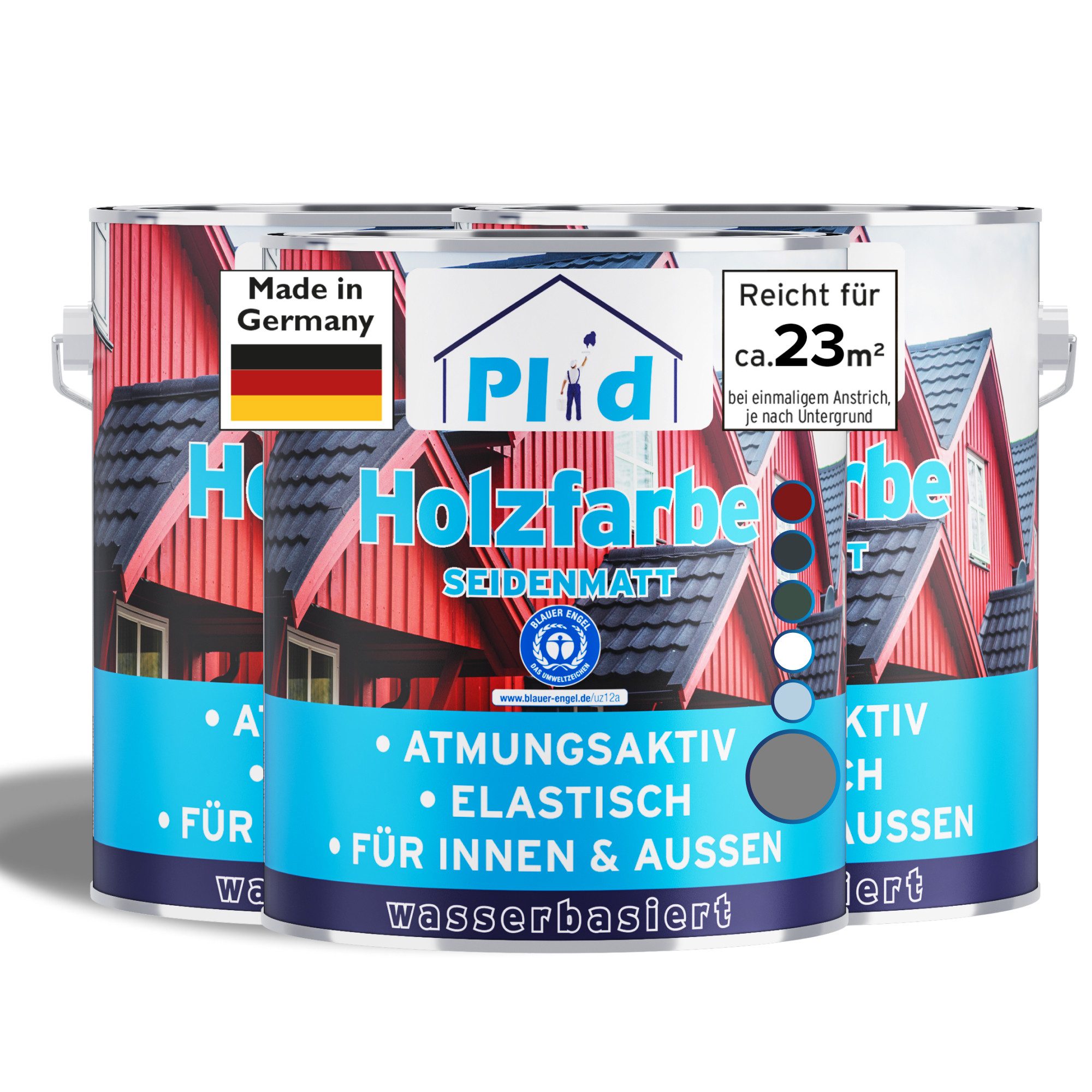 plid Holzlack Holzfarbe Holzlack Schwedenhausfarbe Landhausfarbe Dauerschutzfarbe, Schnelltrocknend, verarbeitungsfertig