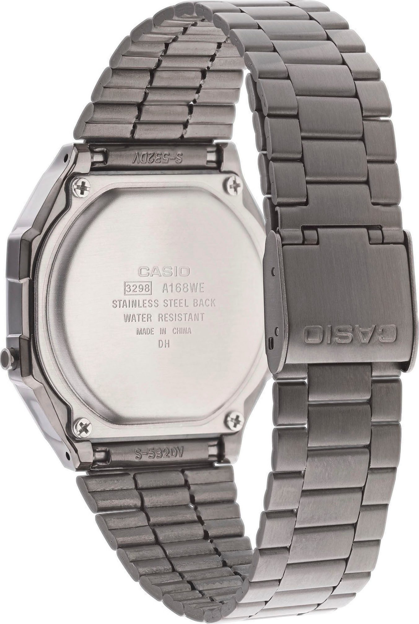 CASIO VINTAGE Chronograph A168WEGG-1BEF, Quarzuhr, Armbanduhr,Damenuhr, Herrenuhr, Digitaluhr, Edelstahlarmband