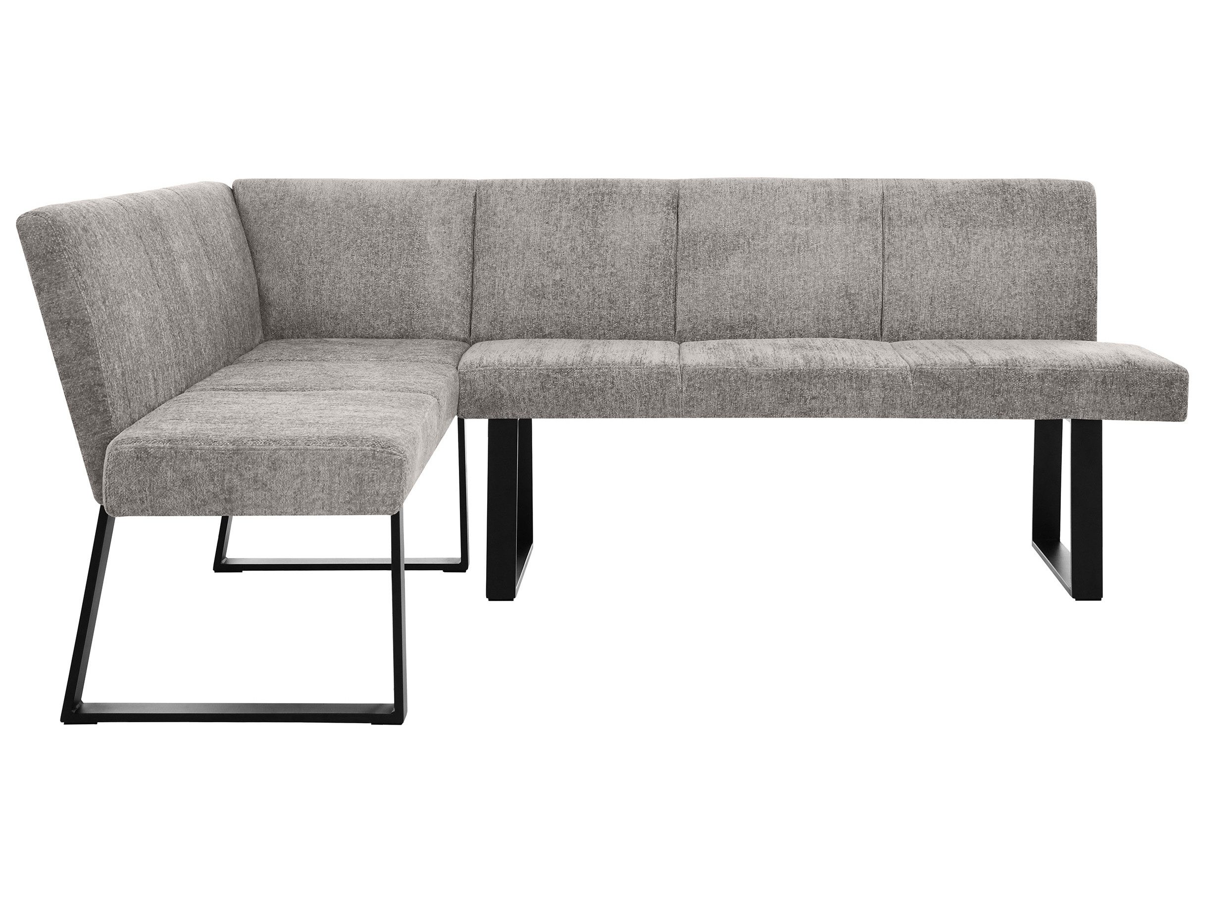 Beautysofa Eckbank VELTO (schwarzen Metallbeinen und bequemer Polsterung, Eckbank mit Stoff Raven), moderne Küchenbank und Esszimmer