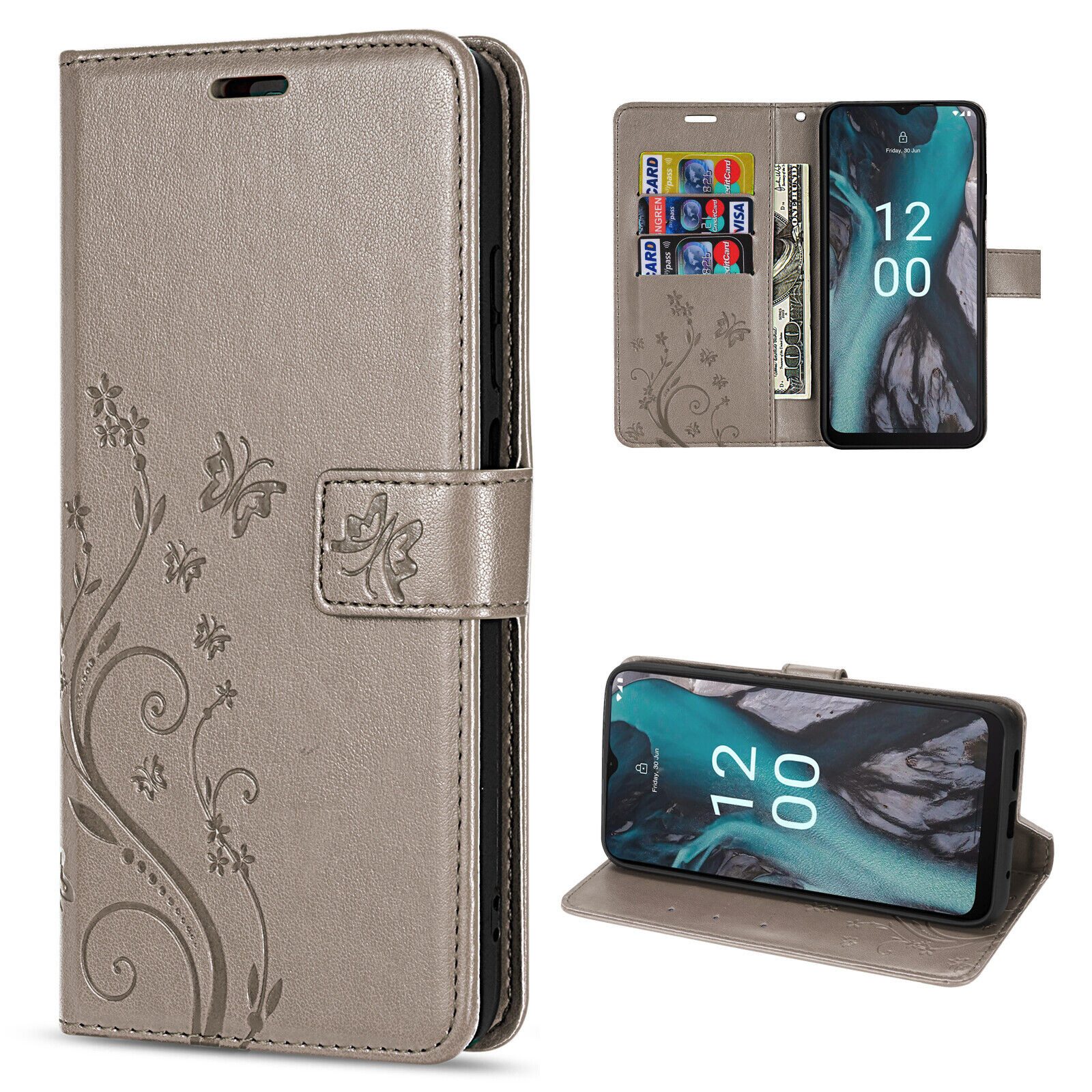 betterfon Handyhülle Handytasche für Nokia C22 Klapphülle Wallet Case, Bookstyle-Hülle: Magnetverschluss 3 Kartenfächer & Standfunktion