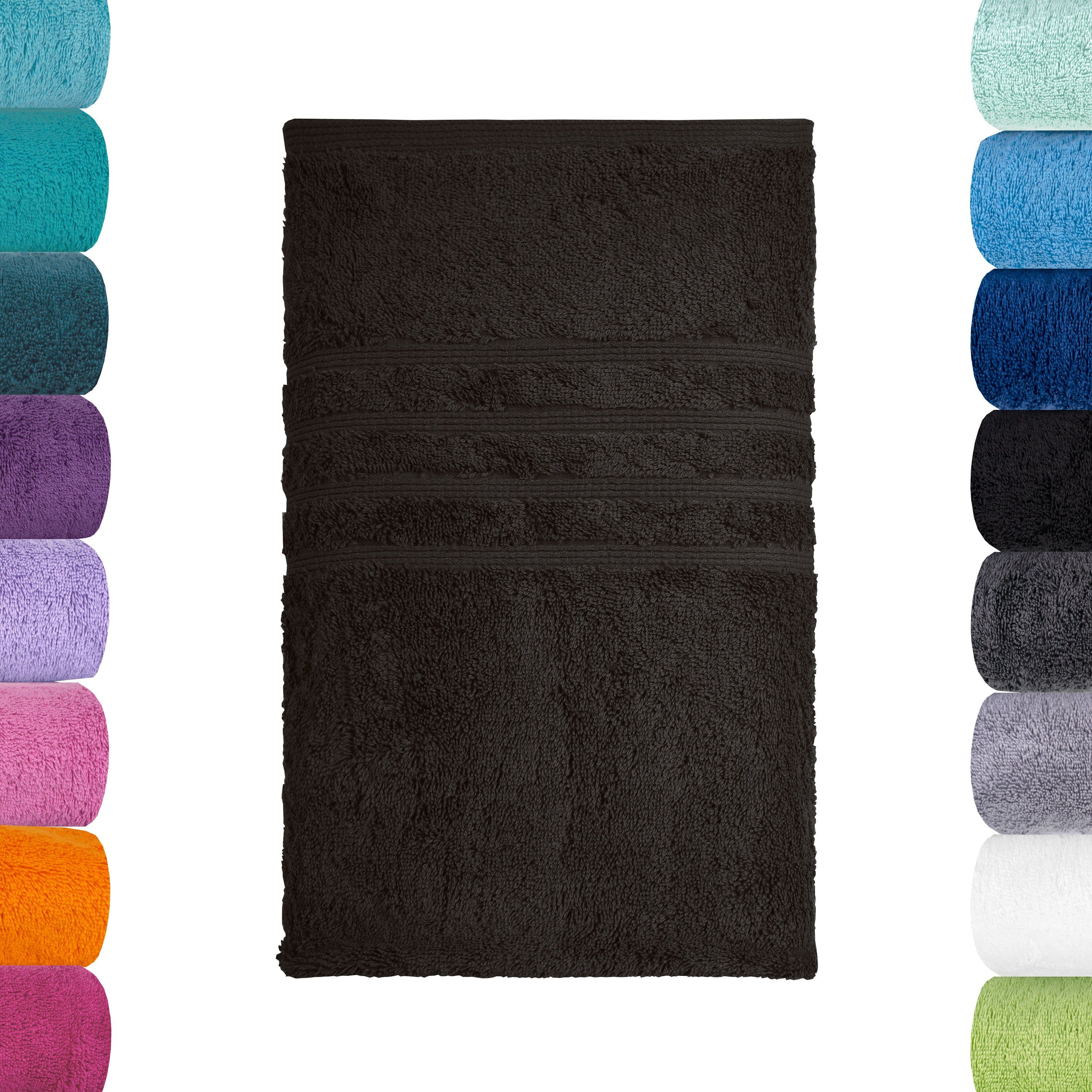 Serie Lavea aus Bio-Baumwolle Handtuch 100cm, 100% Schwarz Bali, x 50