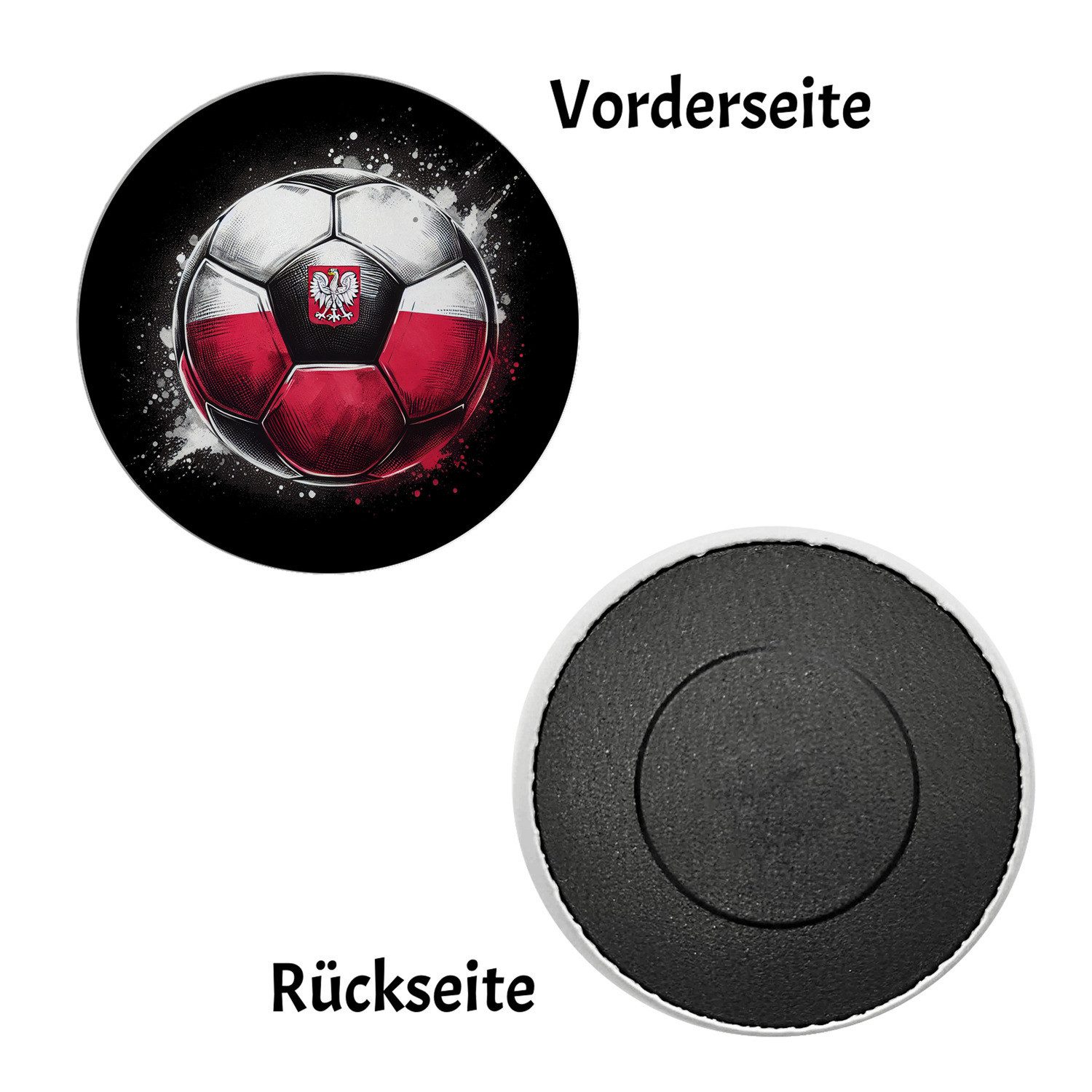 Thumbnail - speecheese Magnet Fußball Polen Flagge Magnet rund