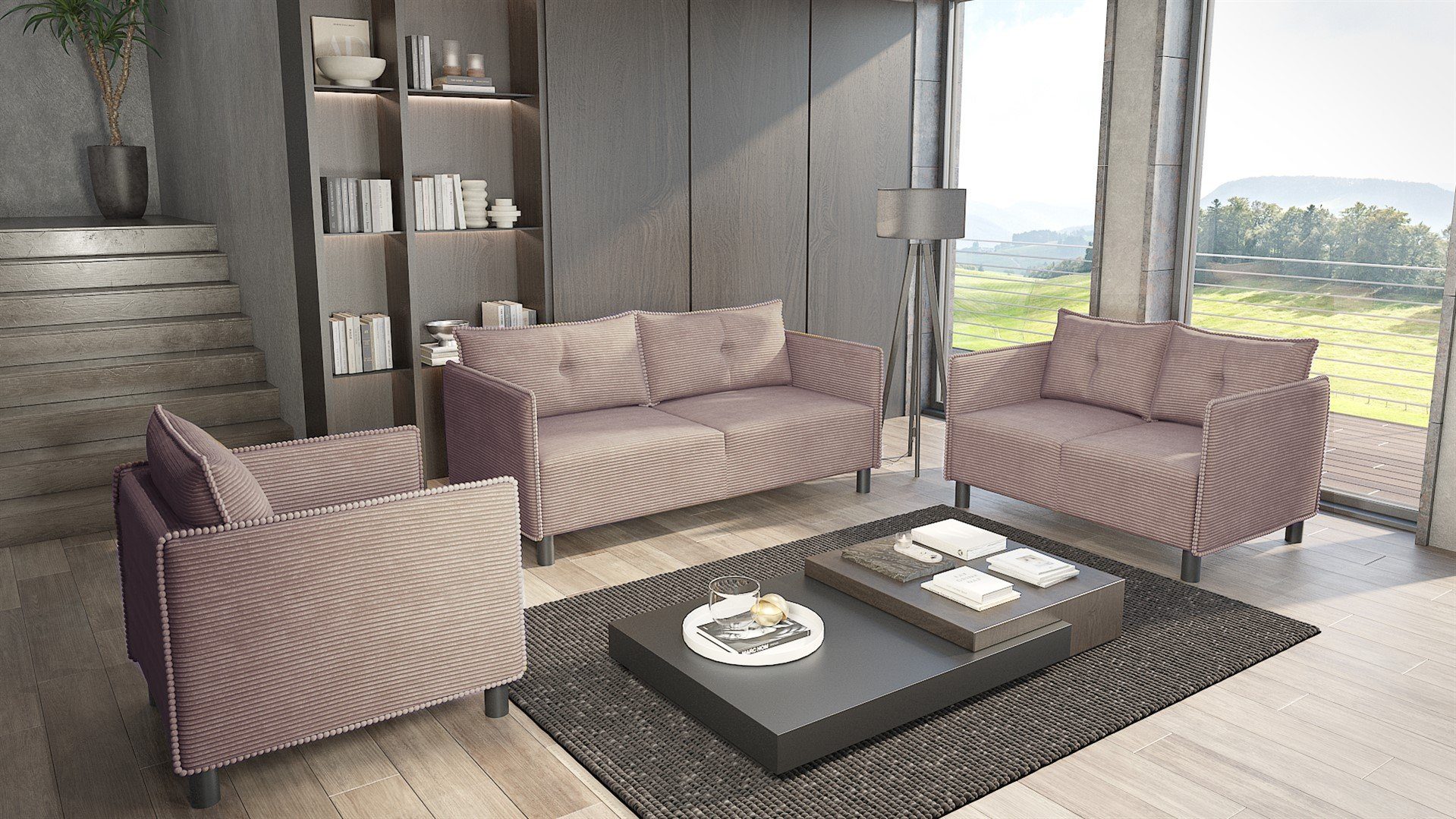 Fun Möbel Polstergarnitur Sofaset Designersofa DECLAN günstig online kaufen