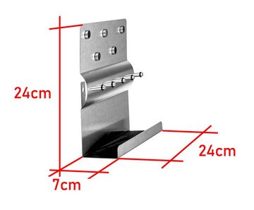 KS-Direkt Schlüsselbrett Schlüsselbrett Edelstahl Ablage Schlüsselleiste +5x Magnetten, inkl. Ablage und Magnettafel mit 5 x Magnetten