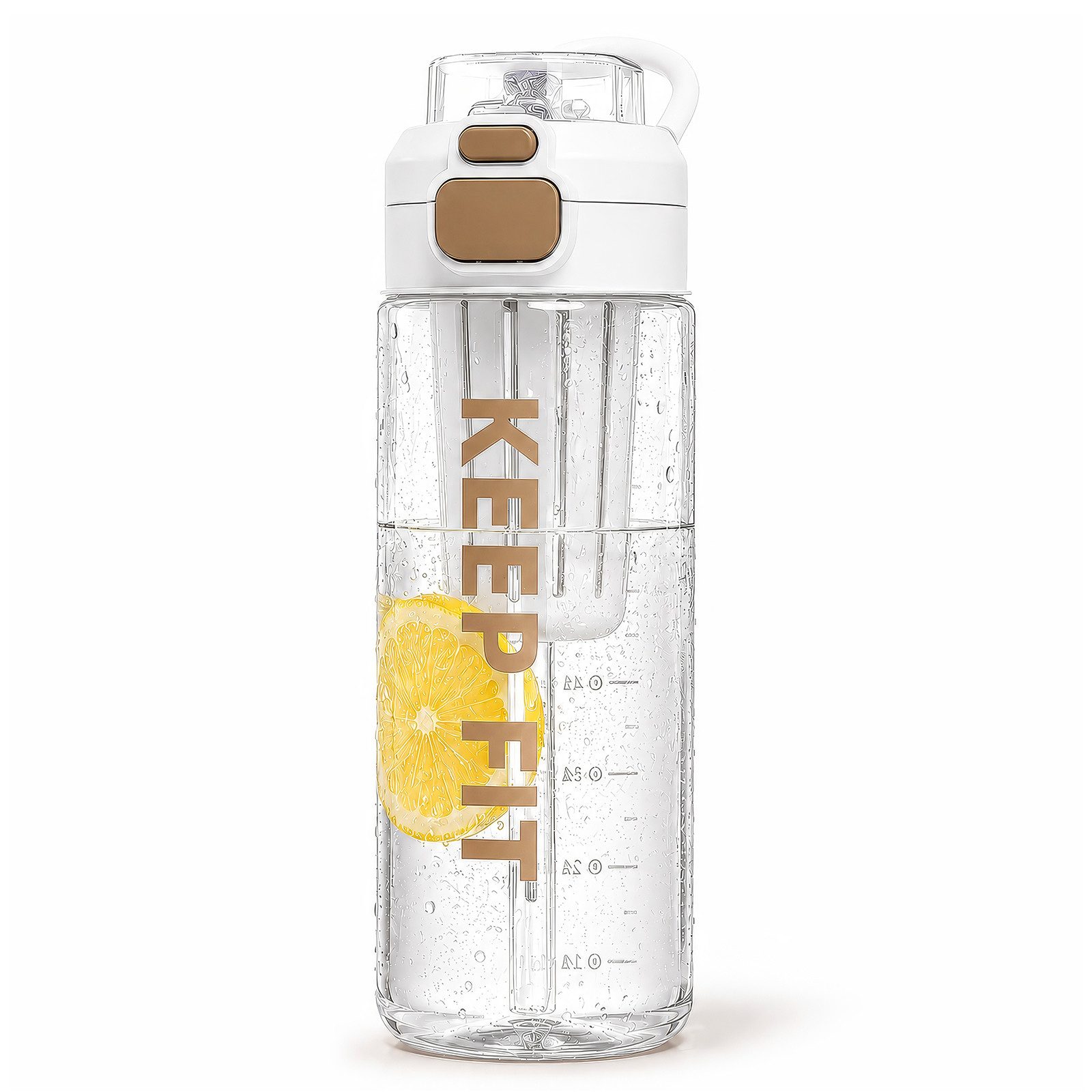 BlingBin Trinkflasche Auslaufsicher Wasserflasche 750ml, Sport Flasche mit Strohhalm, Trinkflasche mit Fruchteinsatz für Arbeit, Wandern, Yoga, Schule