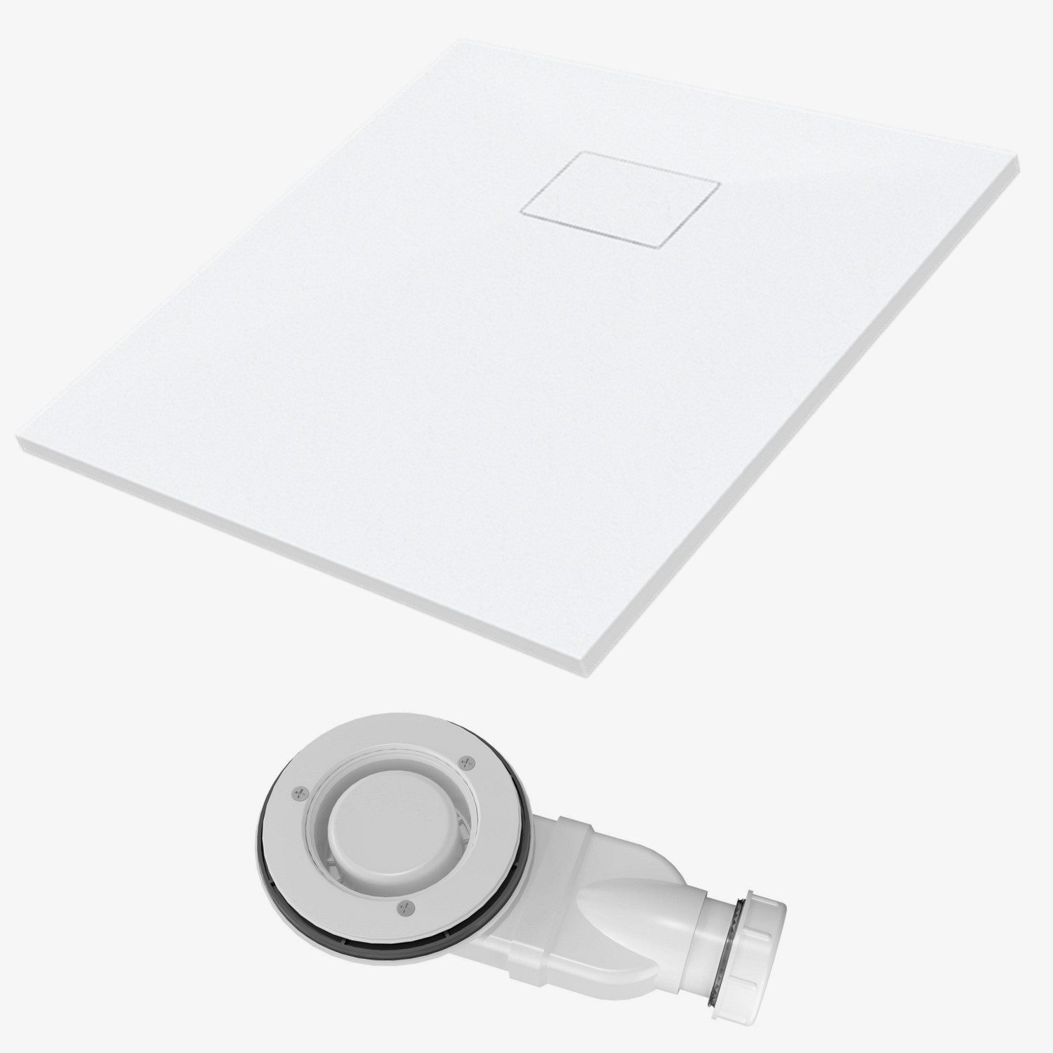 AQUALAVOS Duschwanne Duschwanne mit Ablaufgarnitur Schieferoptik günstig online kaufen