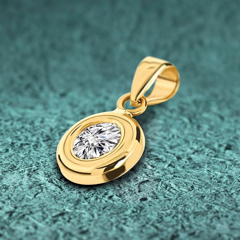 Miore Kettenanhänger MA983ZP - Damen Solitär aus 9 Karat 375 Gelbgold mit Z günstig online kaufen