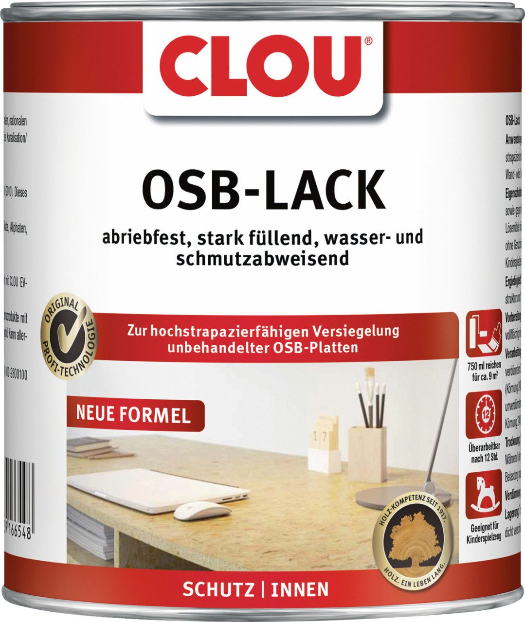 CLOU Klarlack Clou OSB Lack seidenglänzend 750 ml