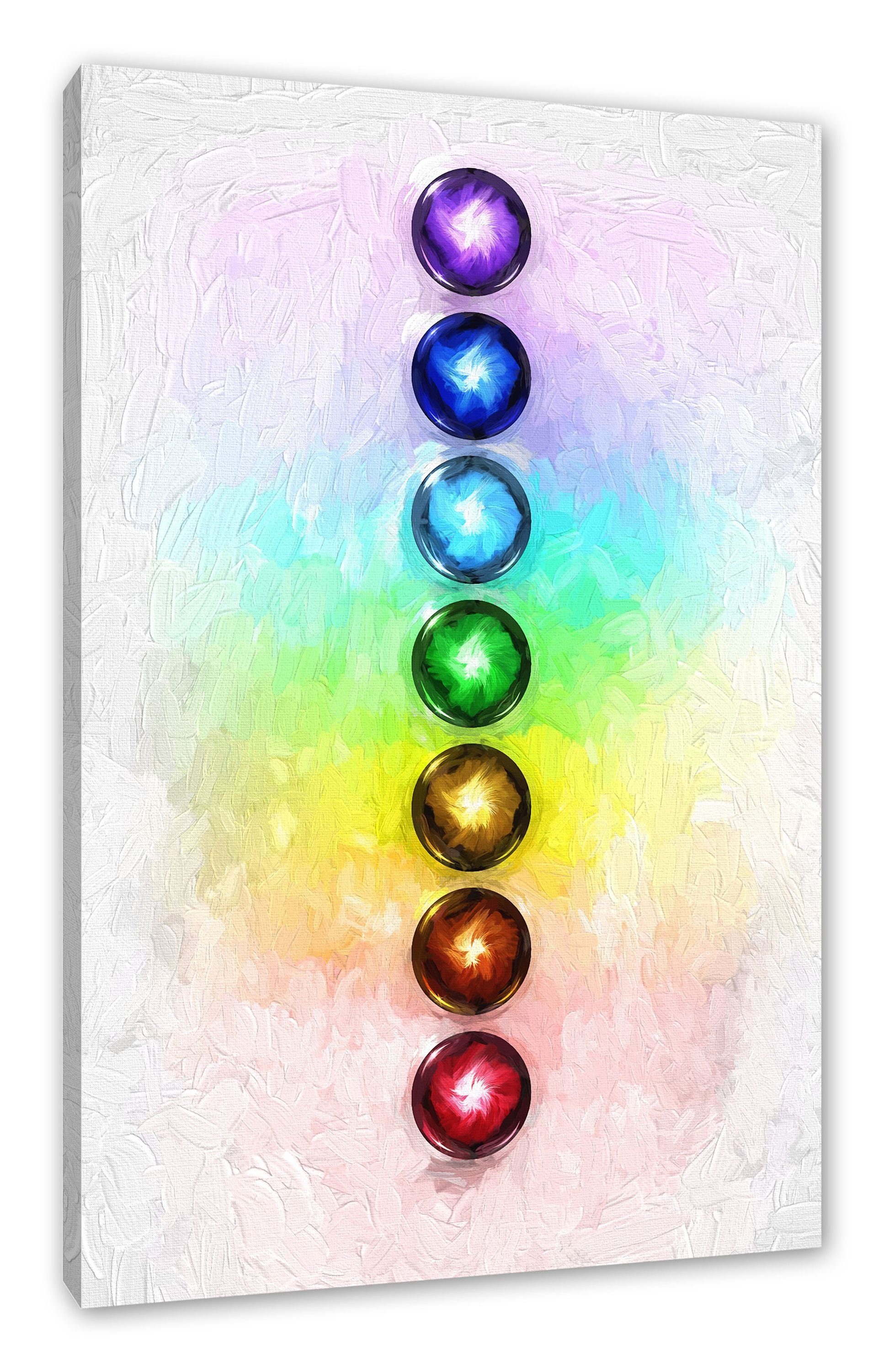 Pixxprint Leinwandbild Chakra des Körpers, Chakra des Körpers (1 St), Leinwandbild fertig bespannt, inkl. Zackenaufhänger