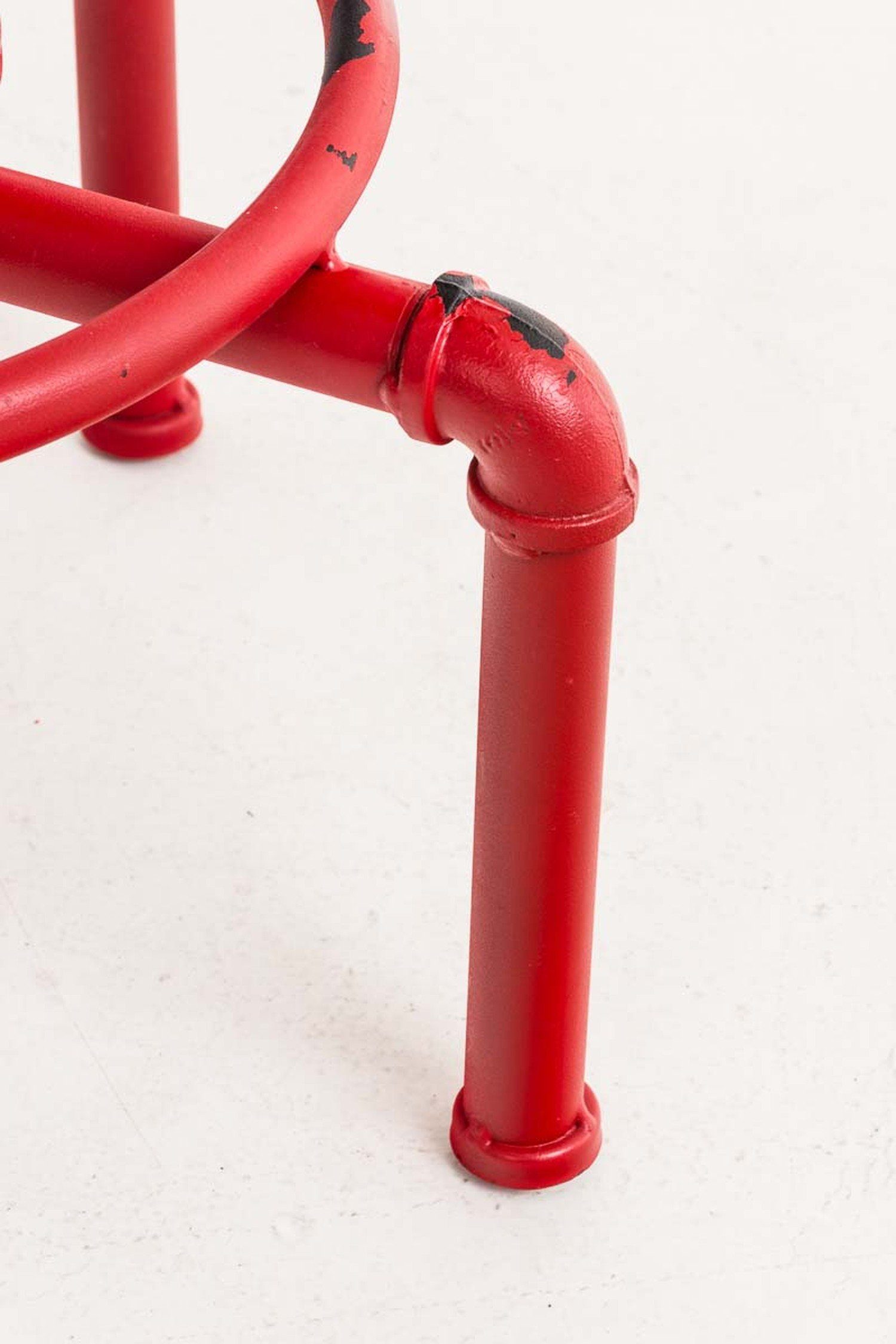 Küche - Gestell (mit Rot Holz Tresenhocker), Barhocker - für Metall - Hocker Theke & 4-Fuß TPFLiving Sitzfläche: Fußstütze Lumos