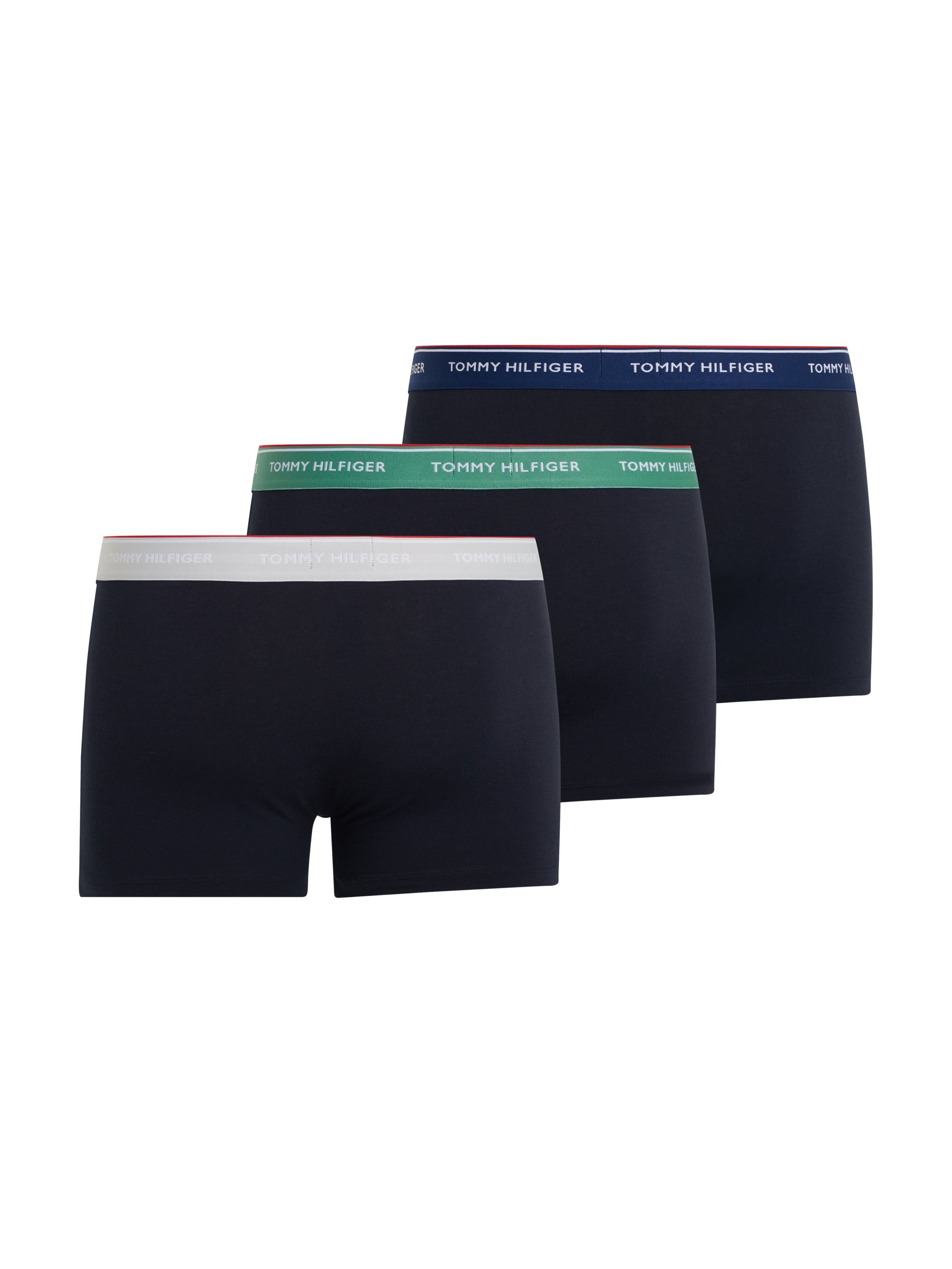 Tommy Hilfiger Underwear Trunk 3P WB TRUNK (Packung, 3er-Pack) mit Logo-Elastikbund Blue Ink/Central Green/Light Cast