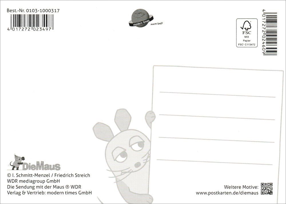 Thumbnail - Postkarte "Sendung mit der Maus: Tortenschlacht"