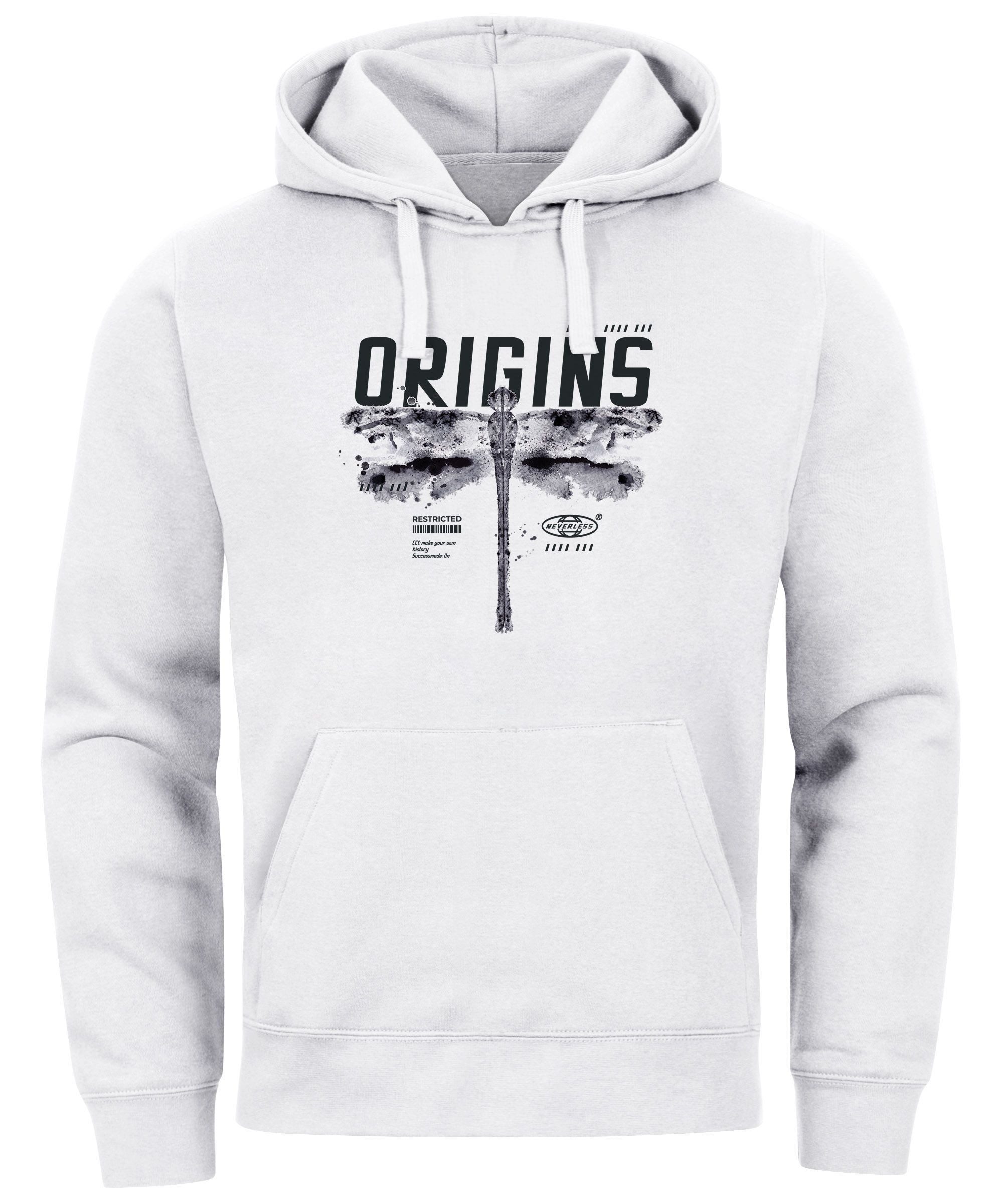 Hoodie Hoodie Herren T-Shirt Libelle Schmetterling Butterfly Grafik Design