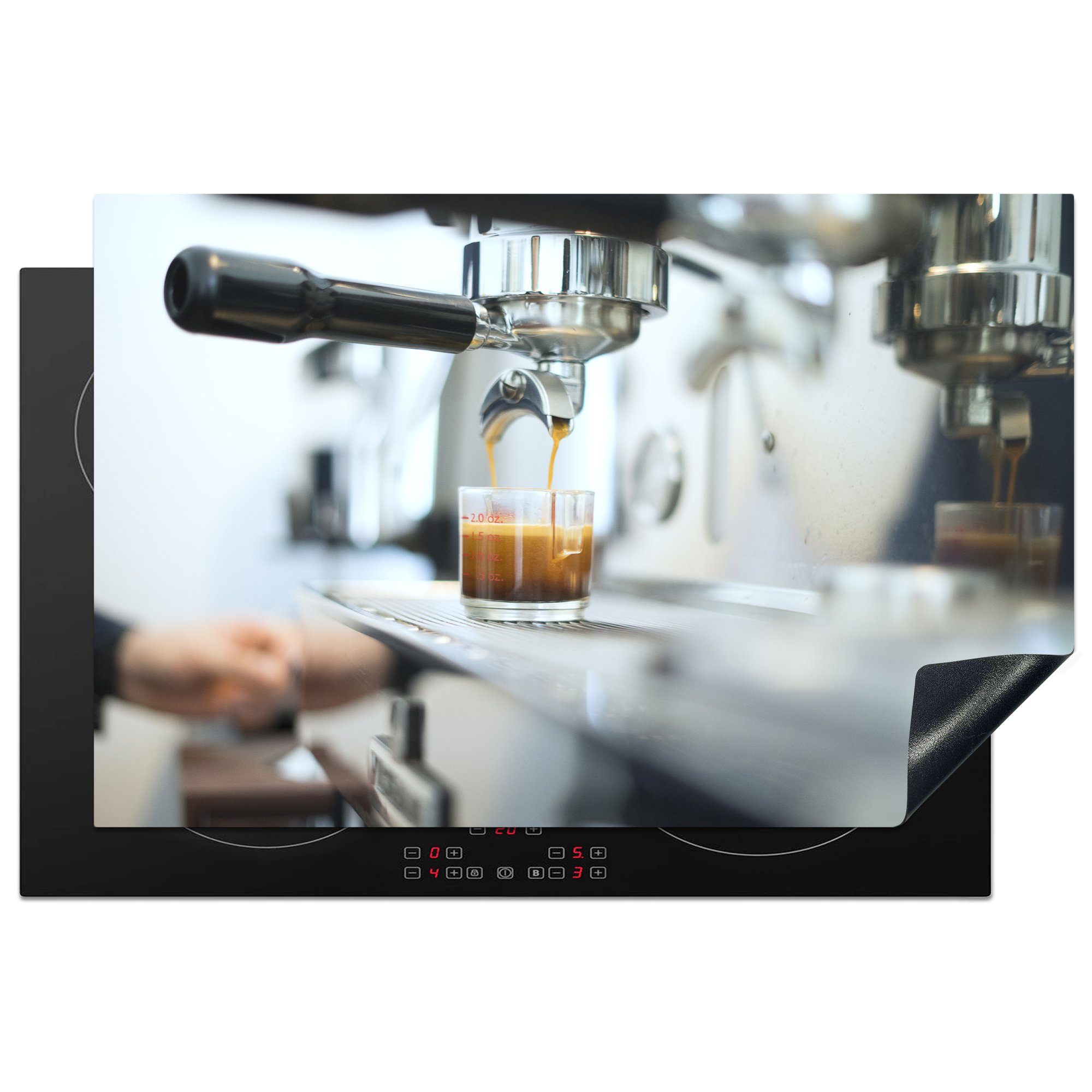 MuchoWow Herdblende-/Abdeckplatte Espresso wird gebrüht, Vinyl, (1 tlg), 81x52 cm, Induktionskochfeld Schutz für die küche, Ceranfeldabdeckung