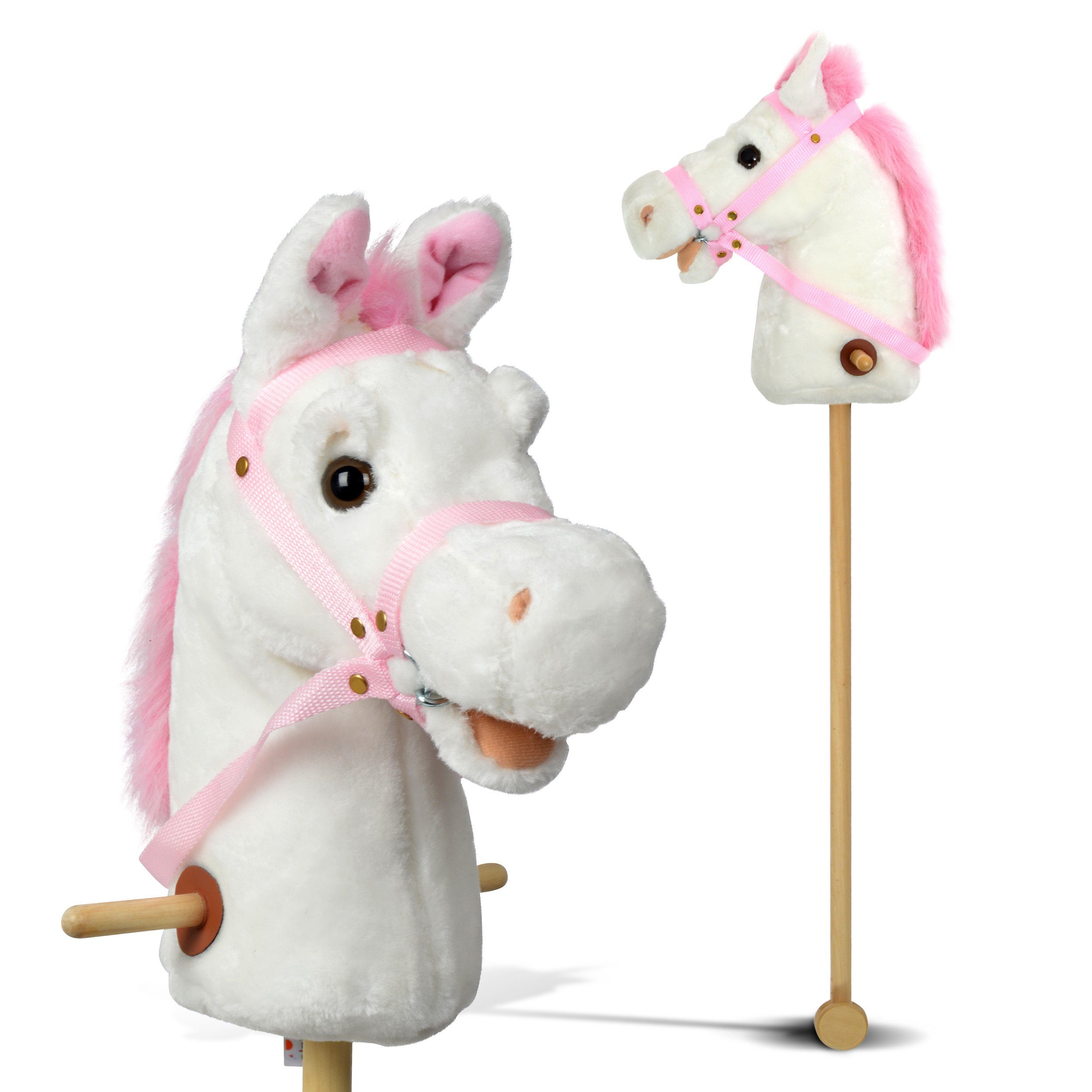 Pink Papaya Steckenpferd Steckenpferd, Hobby Horse mit Sounds, inkl. Halfter, mit Rollen