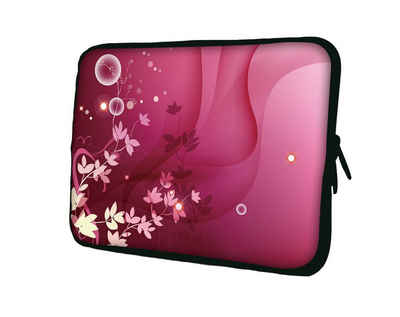wortek Laptoptasche »für Laptops bis 15,4", Pink Weiß Blumen Ranke«, Wasserabweisend