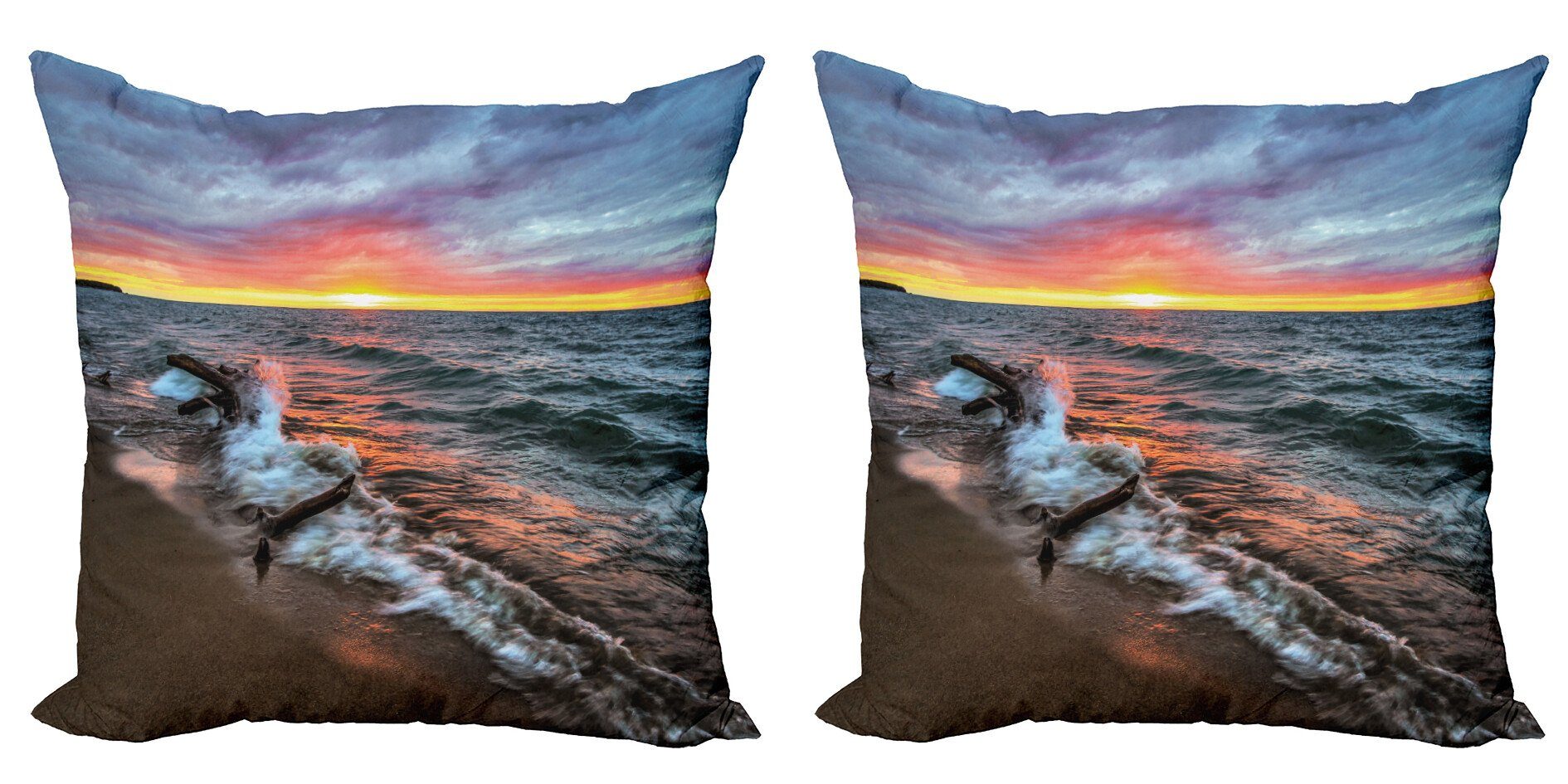 Kissenbezüge Modern Accent Doppelseitiger Digitaldruck, Abakuhaus (2 Stück), Landschaft Sunset Horizon See