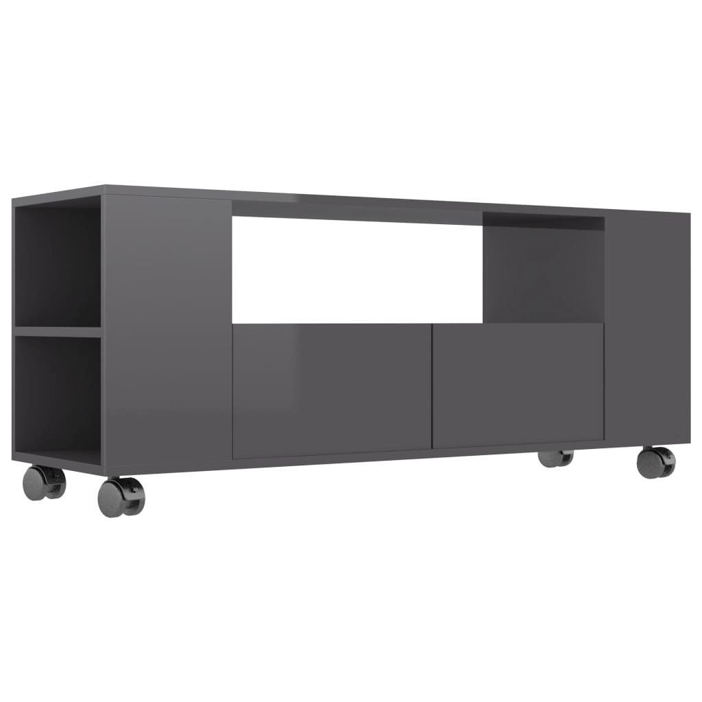 furnicato Hochglanz-Grau 120x35x48 cm TV-Schrank Holzwerkstoff