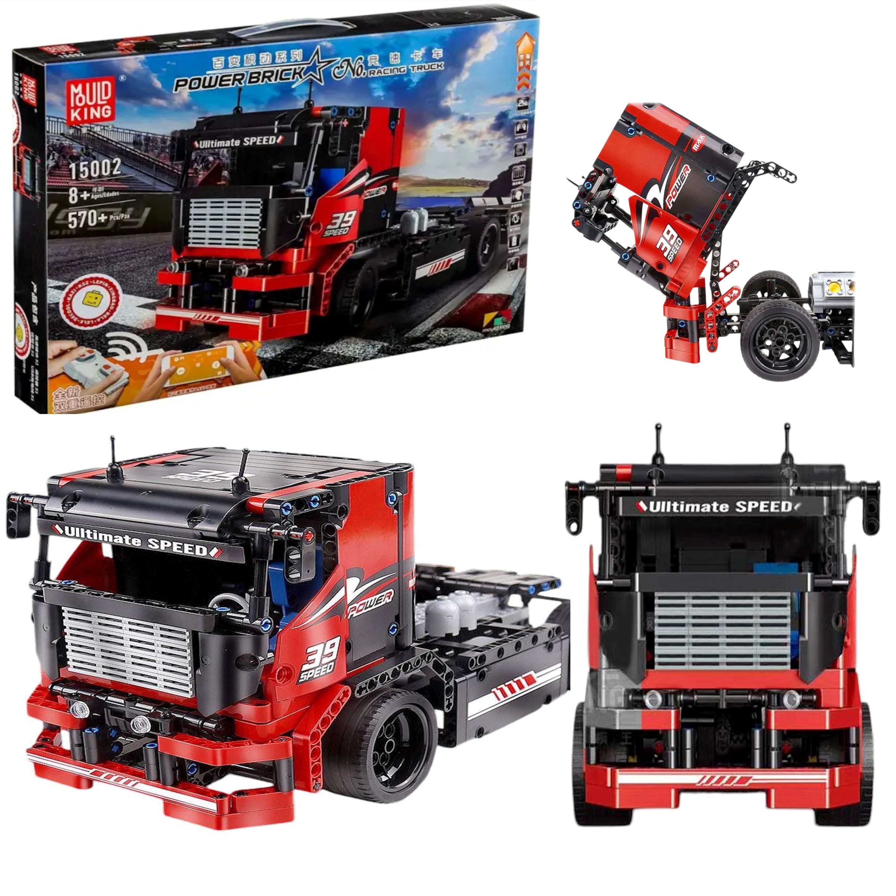 COIL Конструктора, Bausteinset, Bauklötze, RC-Truck, Spielbauklötze, (Modell: 15002, 570 St), ferngesteuerter LKW, Frequenz: 2,4 GHz, für Kinder ab 8 Jahren