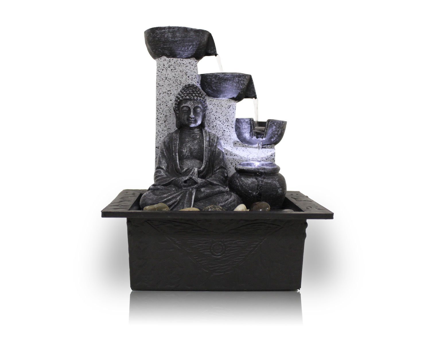 Zimmerbrunnen Breite Kiom Pot mit Tischbrunnen 26 LED FoBuddha 21 cm, cm