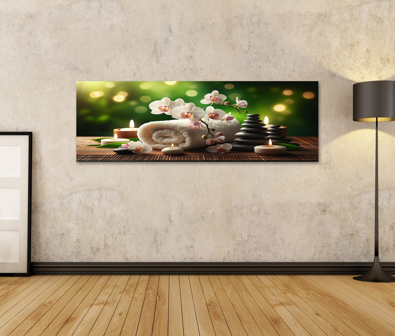 islandburner Leinwandbild Wellness-Oase mit Kerzen und günstig online kaufen