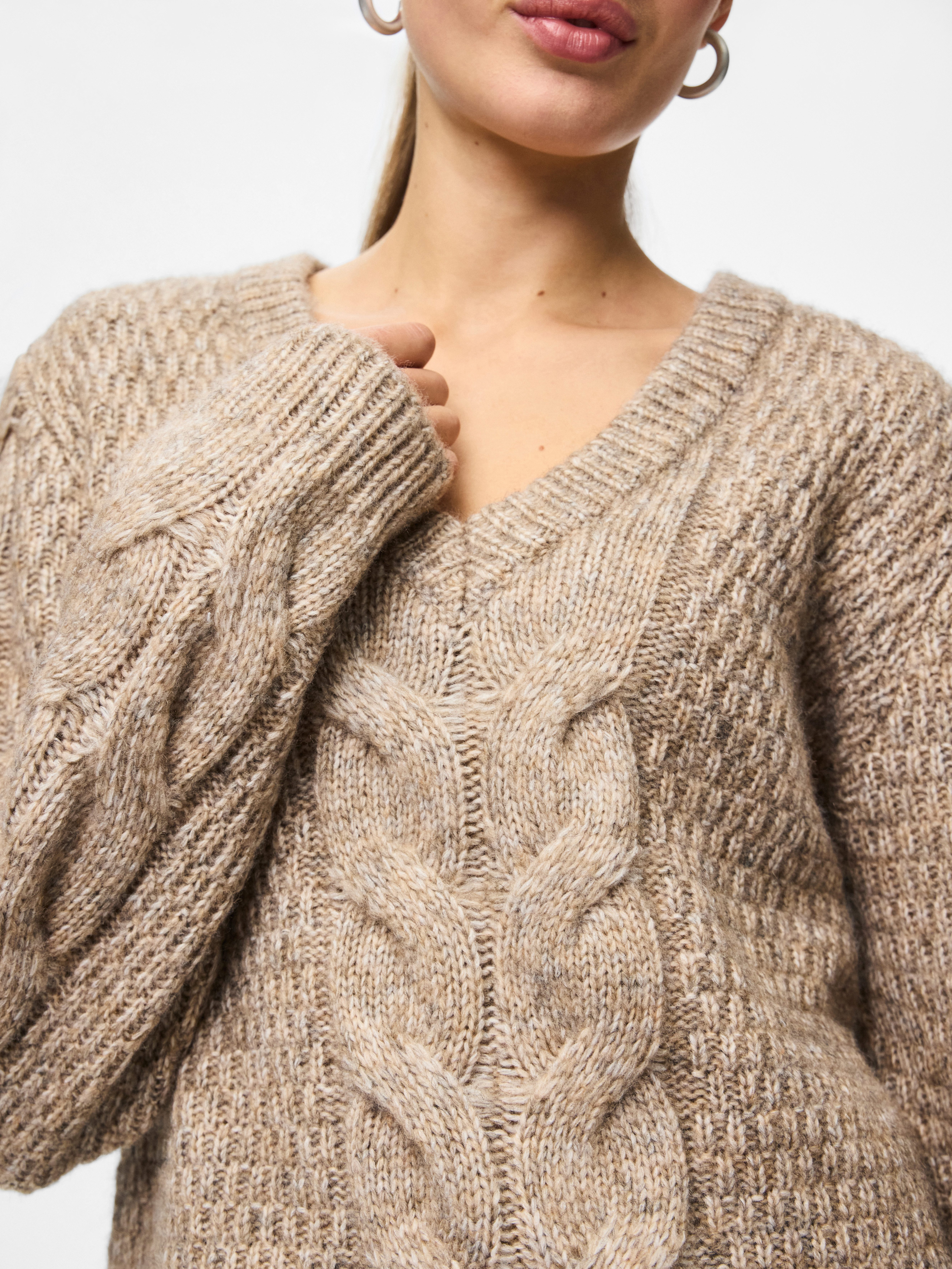 pieces Strickpullover PCNINA LS V-NECK KNIT NOOS BC günstig online kaufen