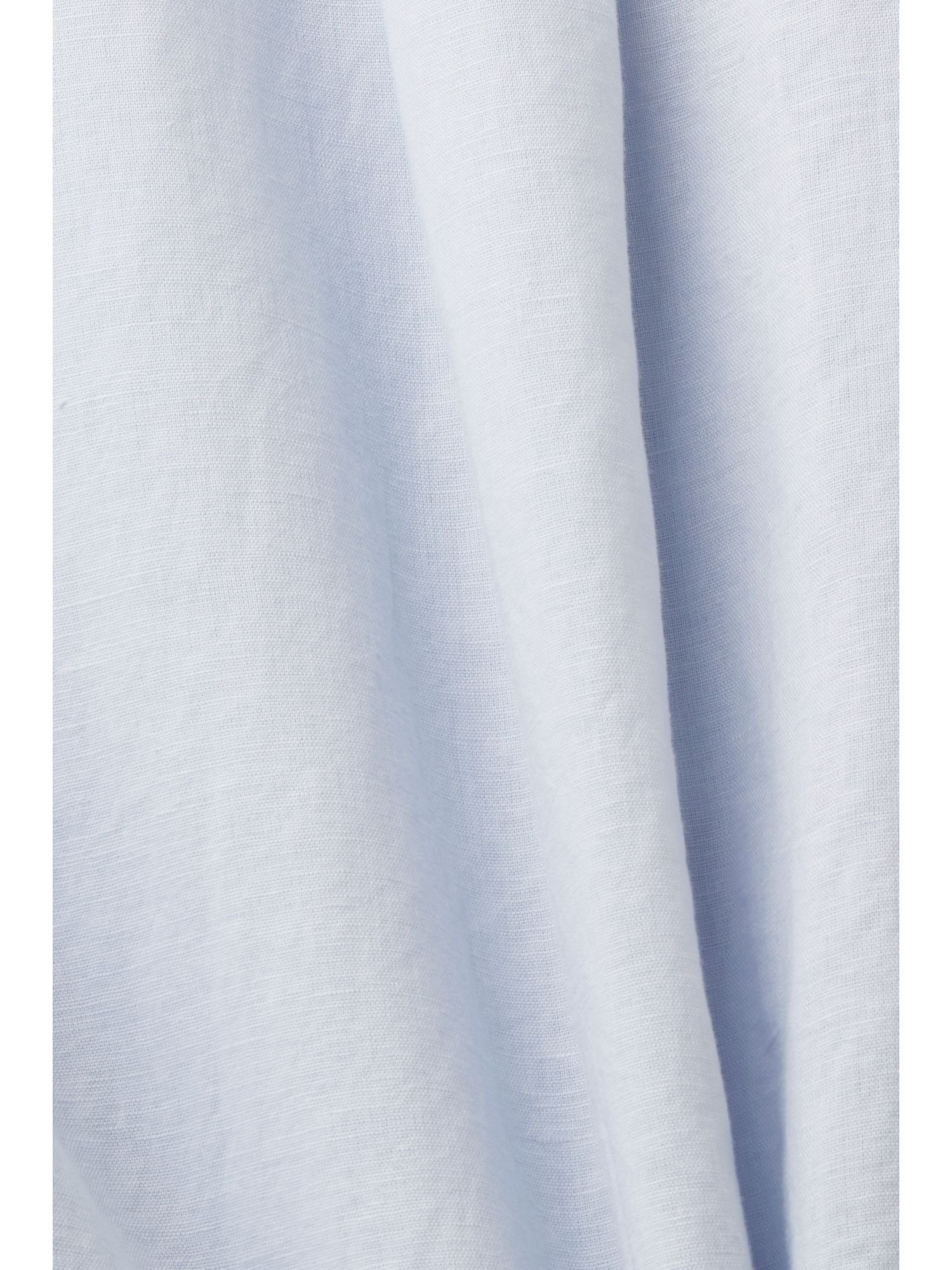 Esprit Baumwolle-Leinen-Mix Langarmbluse aus LIGHT BLUE Hemd