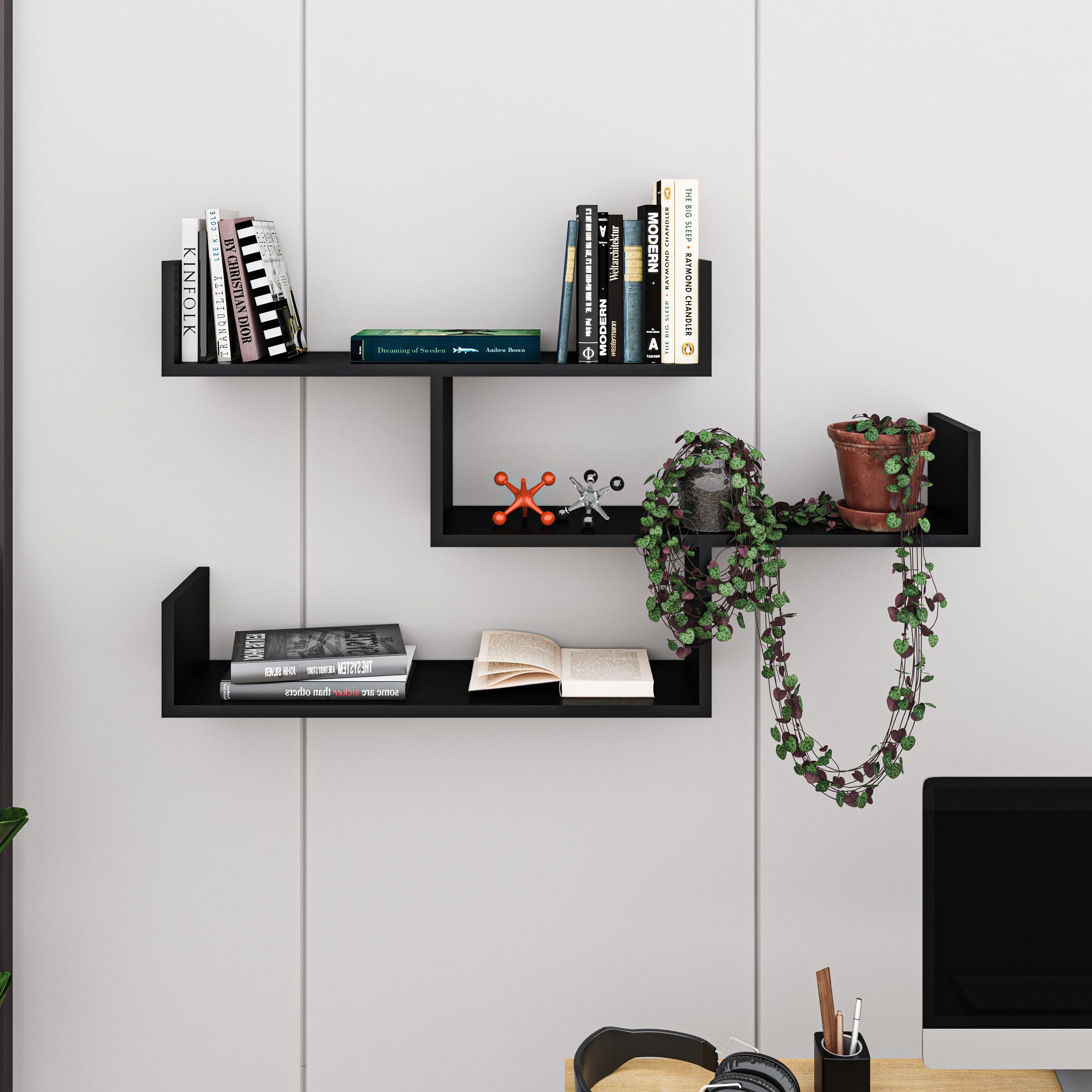 Decortie Bücherregal Tibet, Wandregal Modernes Bücherregal, günstig online kaufen