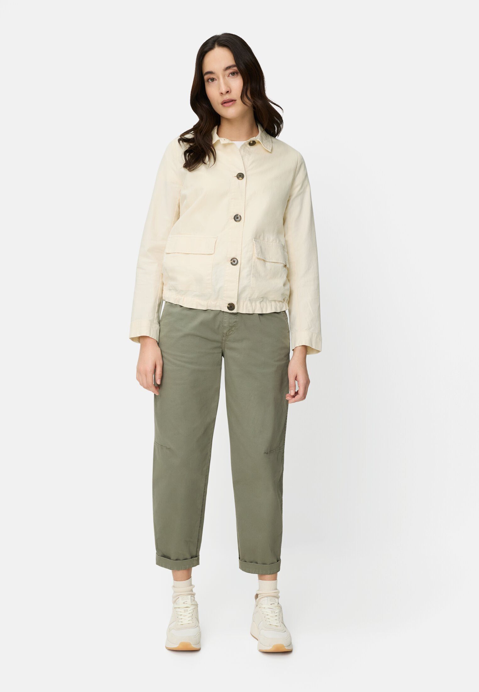 camel active Blusenblazer aus einem Leinenmix Langarm