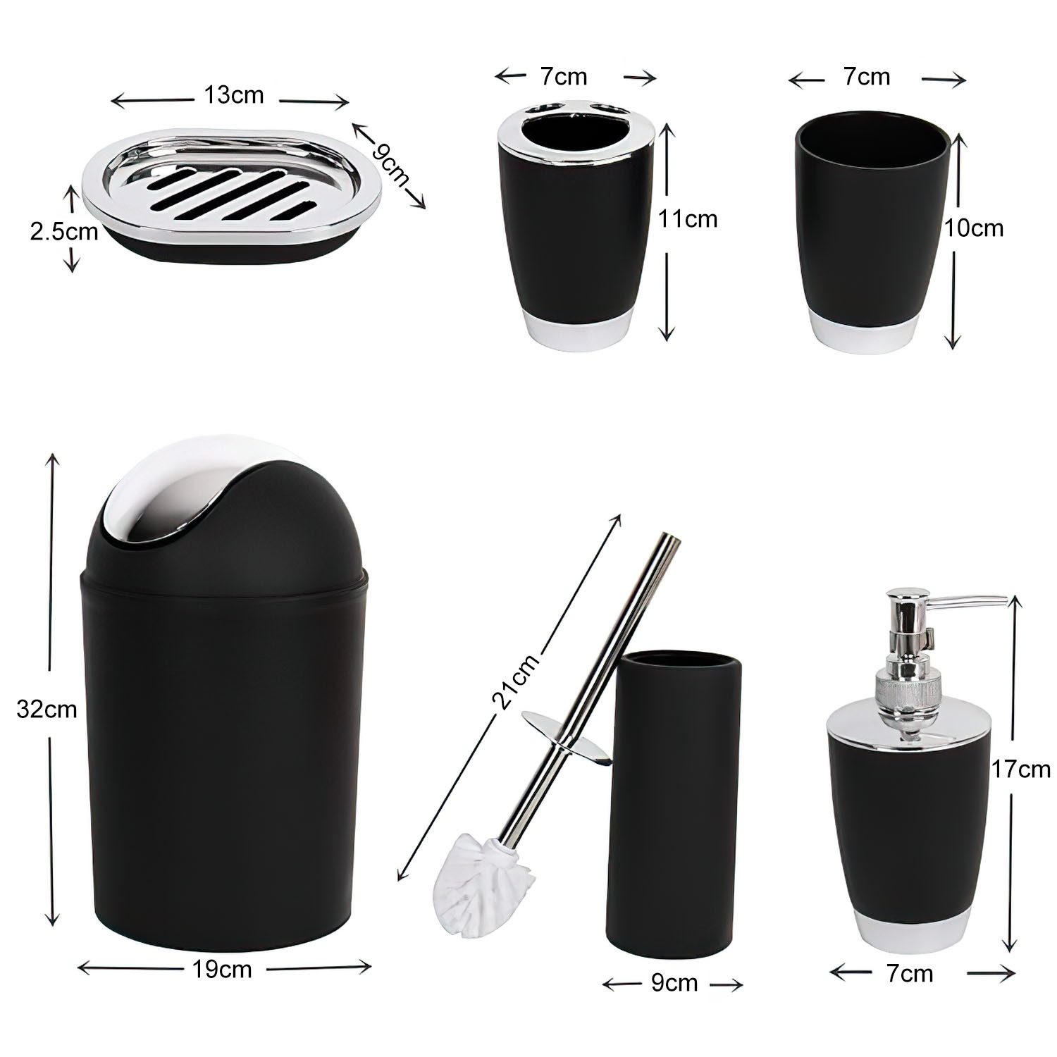 Refined Living Seifenspender Badaccessoires-Sets Bathroom 6-teiliges Badzub günstig online kaufen