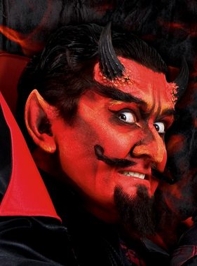 Maskworld Theaterschminke Creme Schminke Teufel rot-gelb-braun-schwarz 15ml, Theaterschminke & Halloween Make-up in hochwertiger Qualität