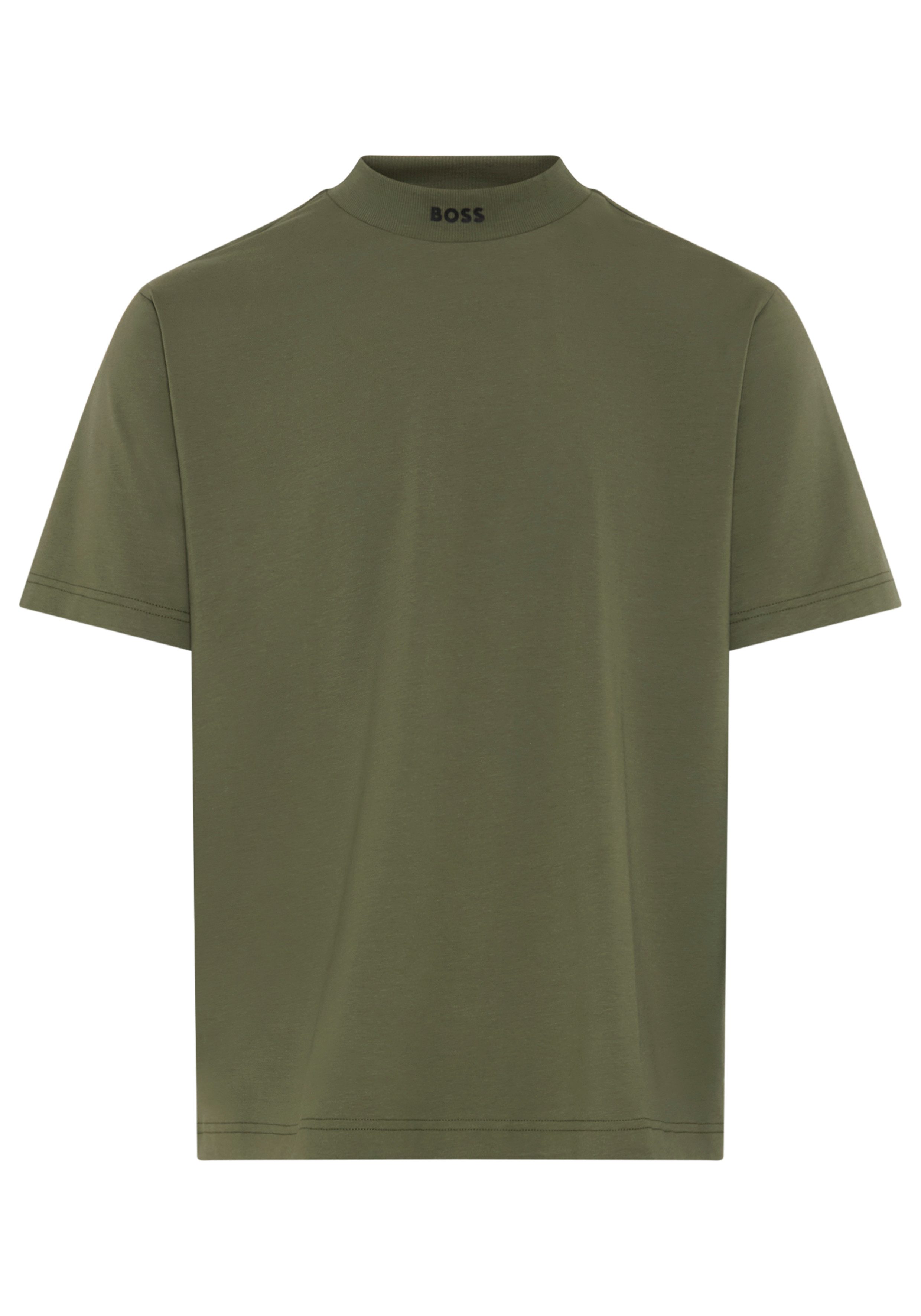 BOSS GREEN T-Shirt Tee Collar Relaxed Fit Stretch Jersey Baumwolle, Logo Centered, Rundhals