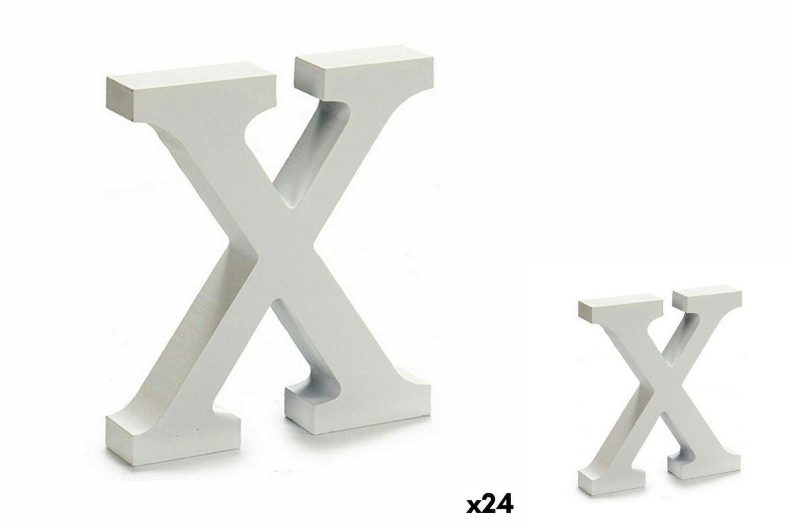 Pincello Dekoobjekt Buchstabe X Holz Weiß 2 x 16 x 14,5 cm 24 Stück | Deko-Objekte