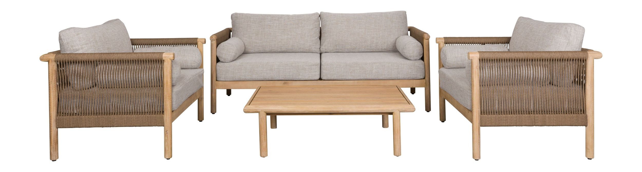 Dutchbone Gartenlounge-Set Gartenmöbel-Set Oasis mit Sofa, Loungesesseln & Tisch, Akazienholz