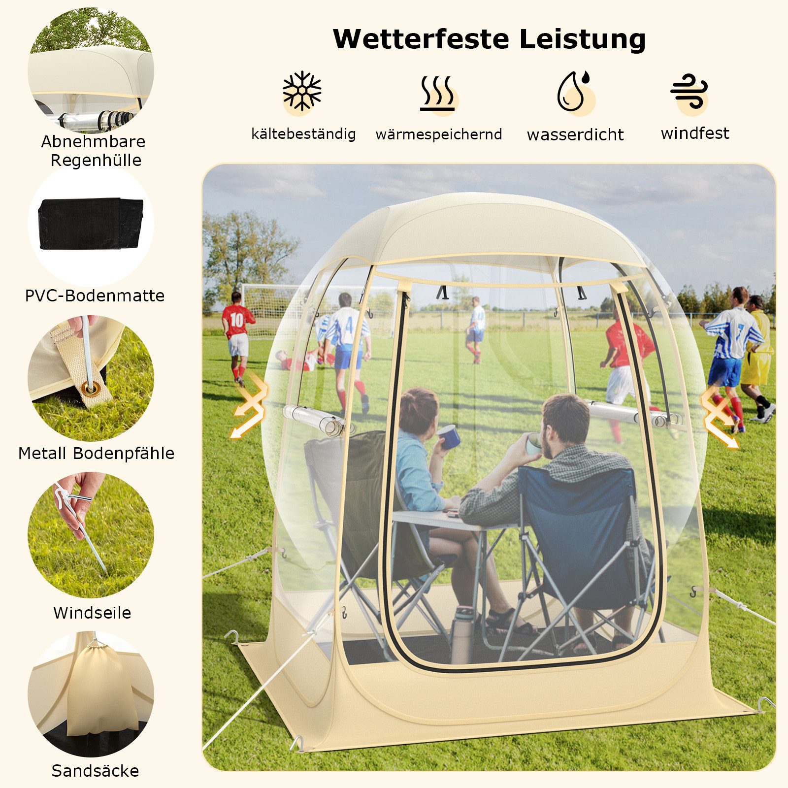 COSTWAY Wurfzelt, Personen: 6, Transparentes Pop günstig online kaufen