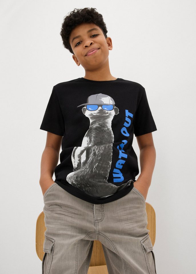 bonprix T-Shirt normale Passform, Kurzarm, mit Rundhalsausschnitt