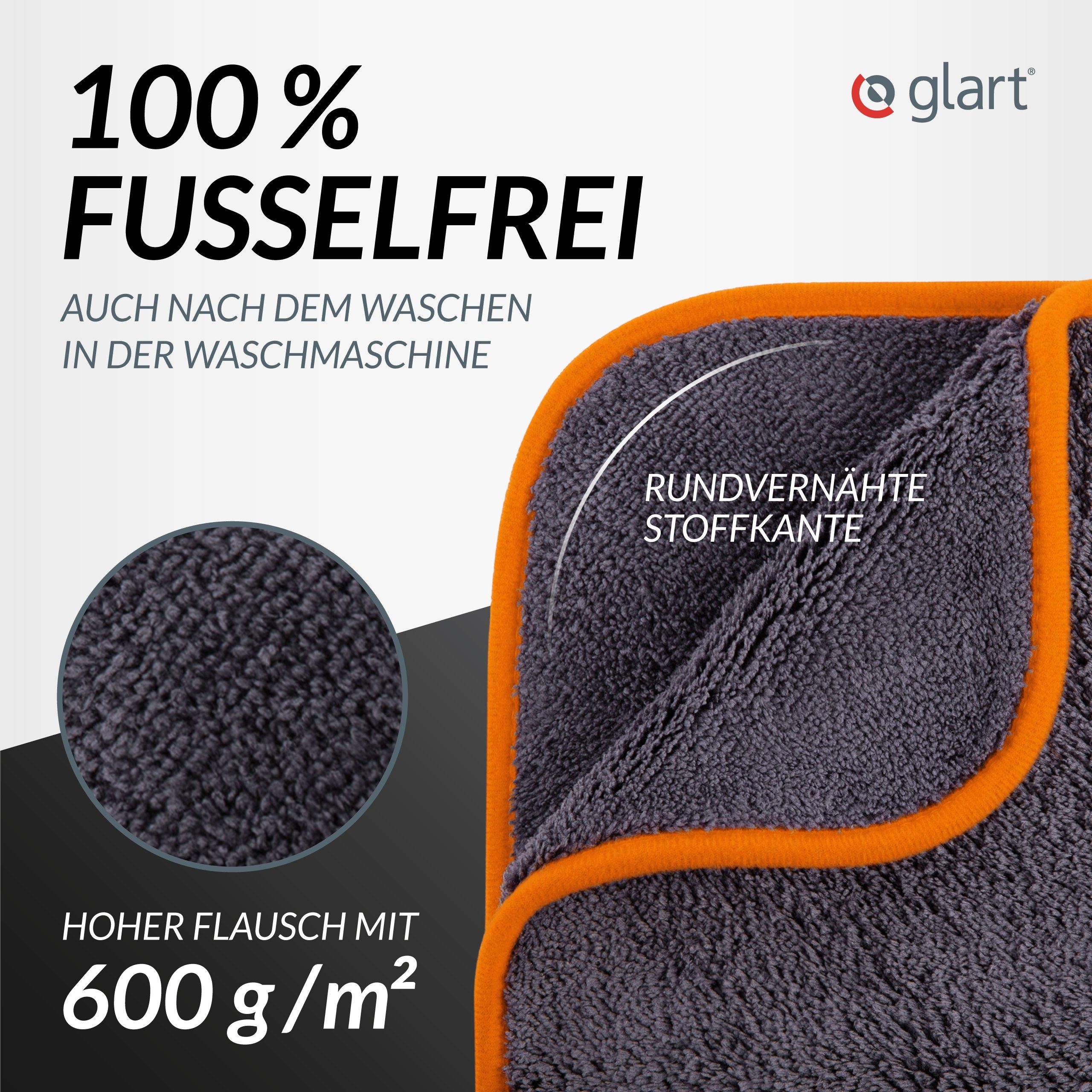 Glart 443TPO 3 St. Mikrofasertücher Auto Autopflege Poliertücher 40x40 cm Mikrofasertuch (80% Polyester, 20% Nylon, 40x40 cm) – Bild 4 von 5