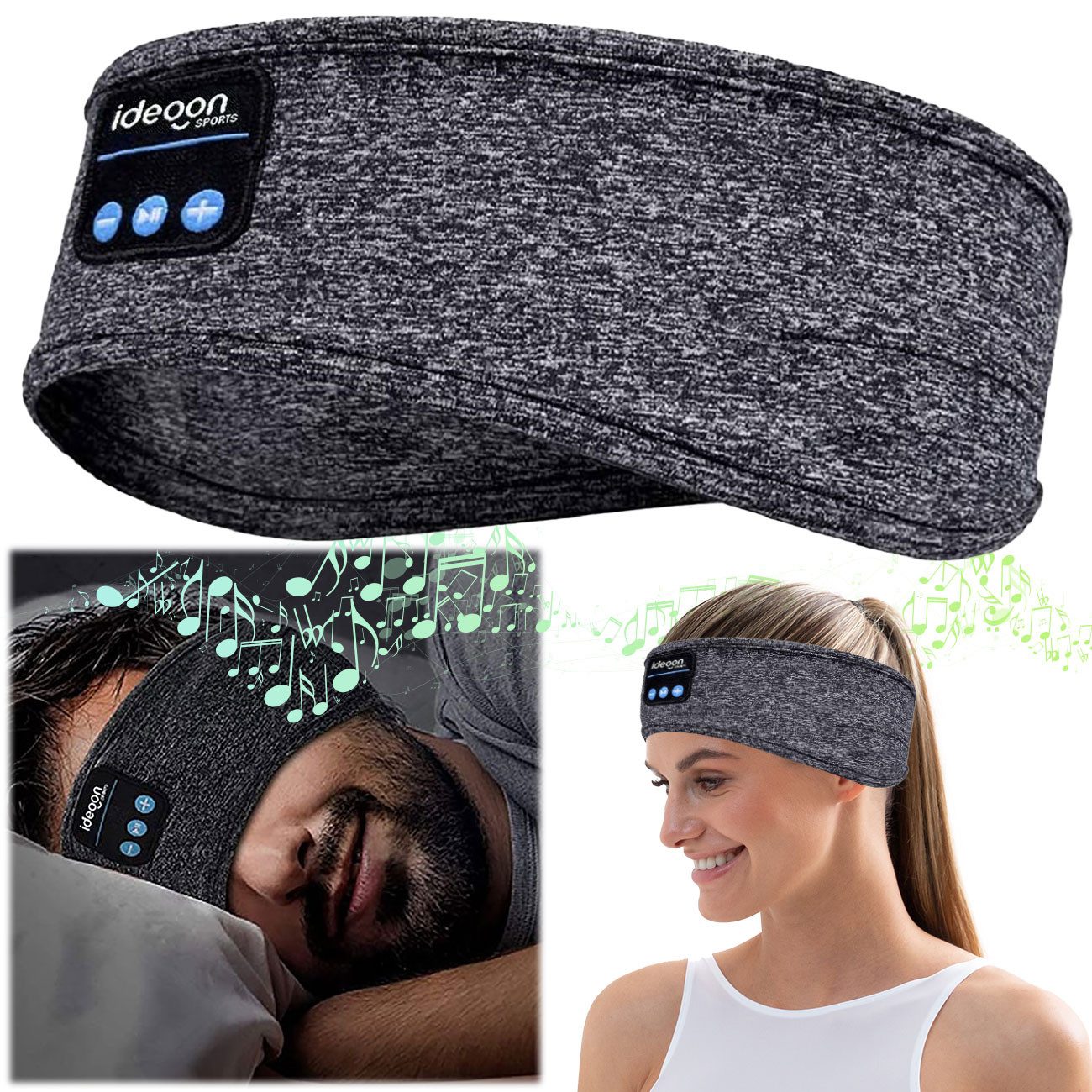 shop'n smile ideoon Kopfhörer-Stirnband Bluetooth 5.4 Freisprecher & Sprachsteuerung Bluetooth-Kopfhörer (Unterstützt Google Assistant und Siri von Apple, Kabellos, 13 Std. Spieldauer, Reichweite bis 20 m, Sendeleistung 3 dBm)