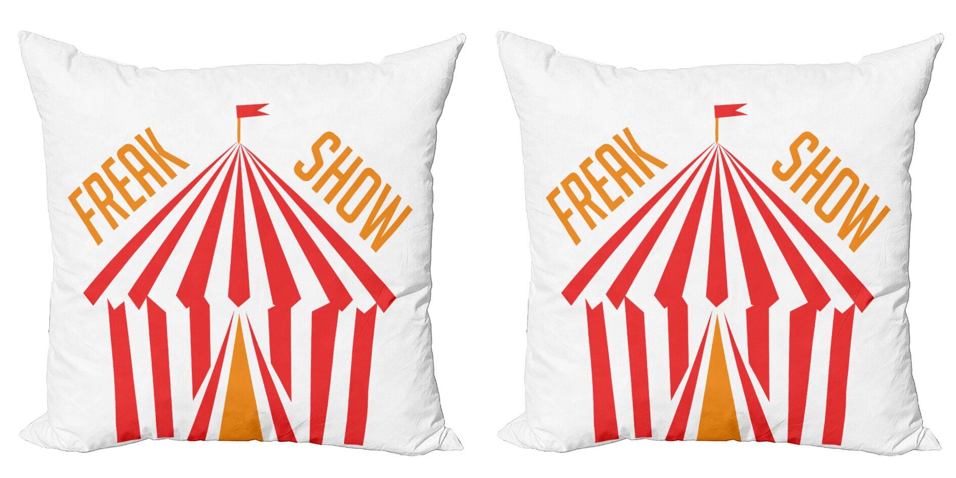Modern Doppelseitiger Zirkuszelt (2 Digitaldruck, Stripes Accent Freak Stück), Show Kissenbezüge Abakuhaus Flagge