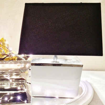 DRULINE Stehlampe Tischlampe Keramik Rechteckig 36,5 cm Fuß: Grau, leuchtet, Glühbirne