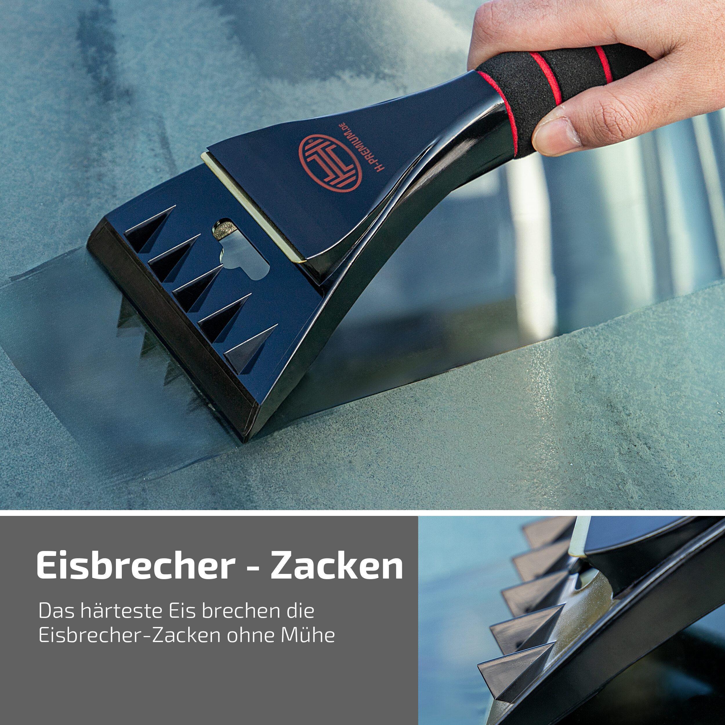 HEYNER Eiskratzer Auto Eiskratzer Scheibenkratzer Eisschaber Messingklinge Softgriff