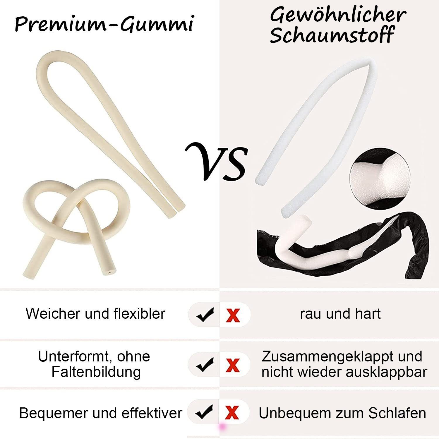 KINSI Lockenstab Schlafender Lockenstab,hitzefreier Lockenstab,große Locken,Haarband, Hair Curler DIY Haare Lockenband Frisurenset für Langes Mittleres Haar