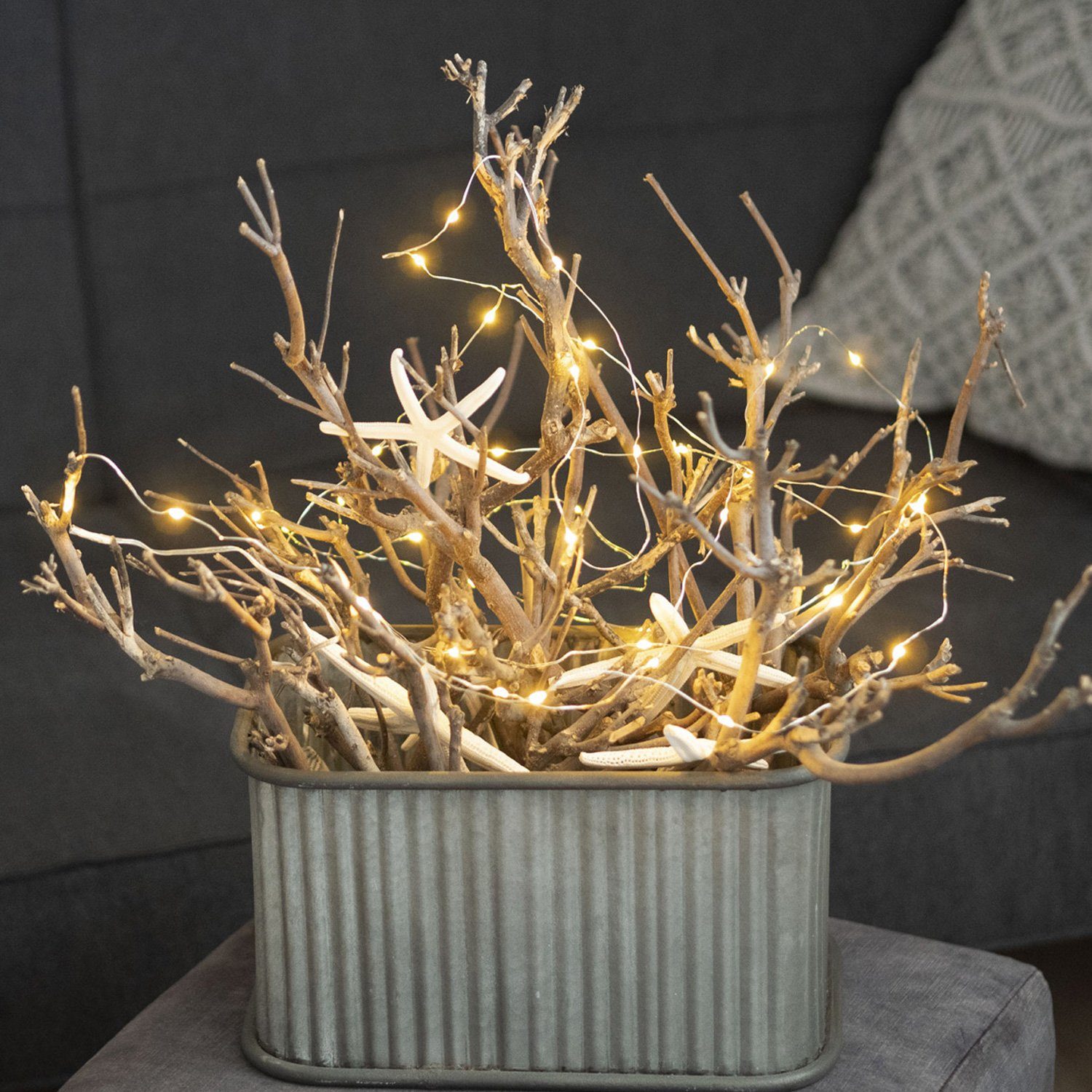 MARELIDA LED-Lichterkette LED Draht Lichterkette Tautropfen Deko 20 LED 1,9 günstig online kaufen